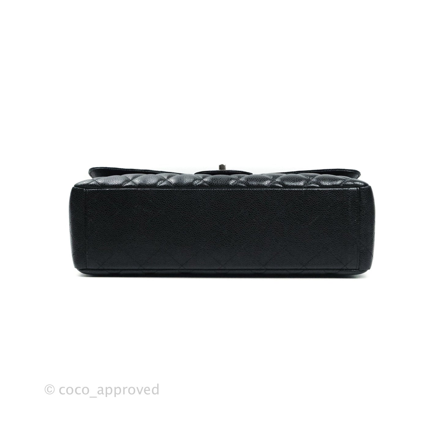Chanel Quilted Maxi Single Flap Black Caviar Silver Hardware