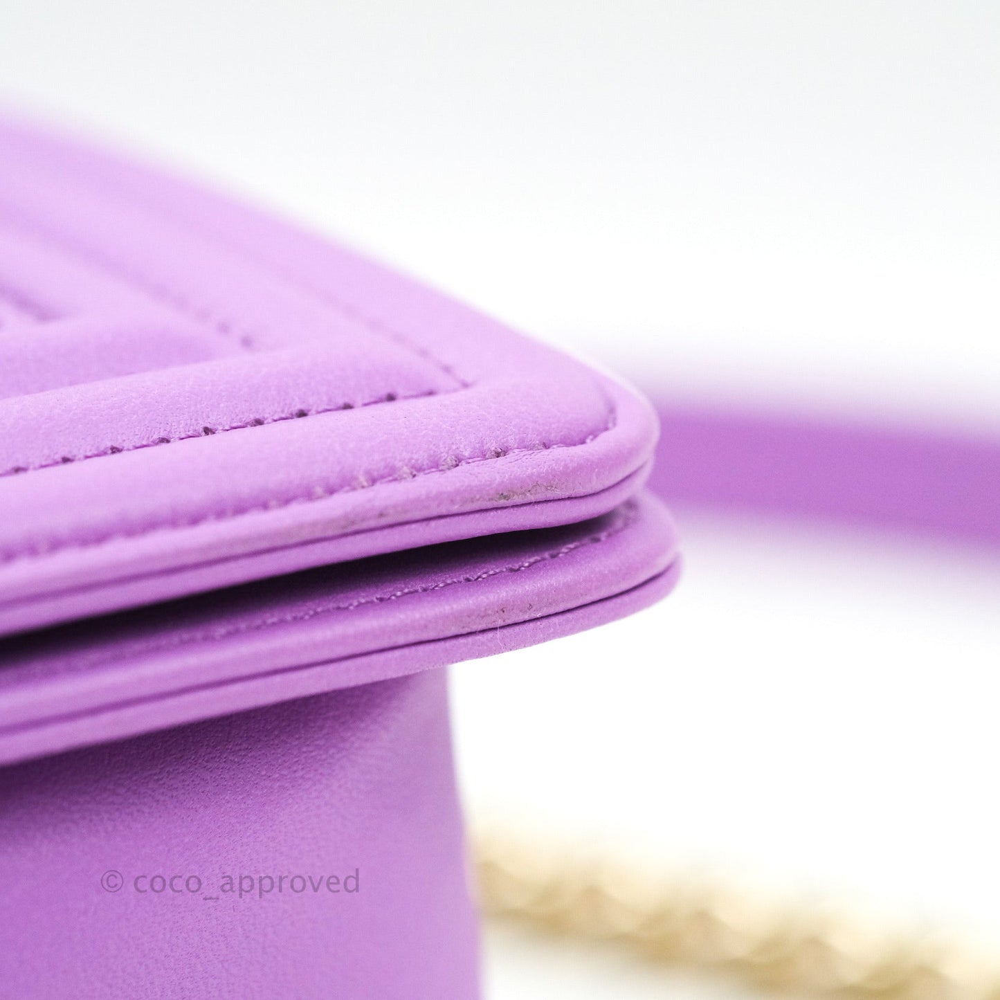 Chanel Boy Chevron Medium Purple Calfskin Gold Hardware