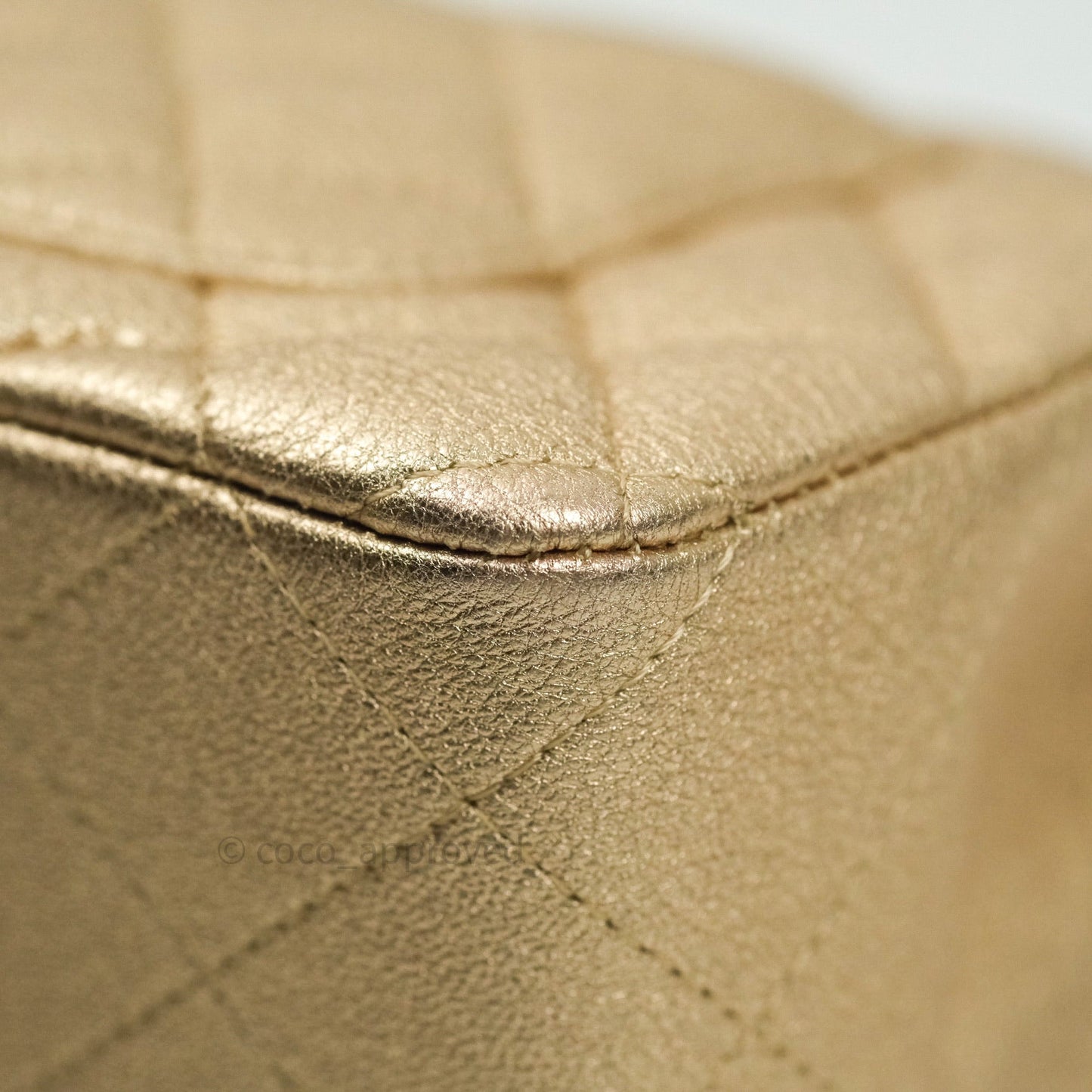Chanel Quilted Mini Rectangular Iridescent Gold Lambskin Gold Hardware