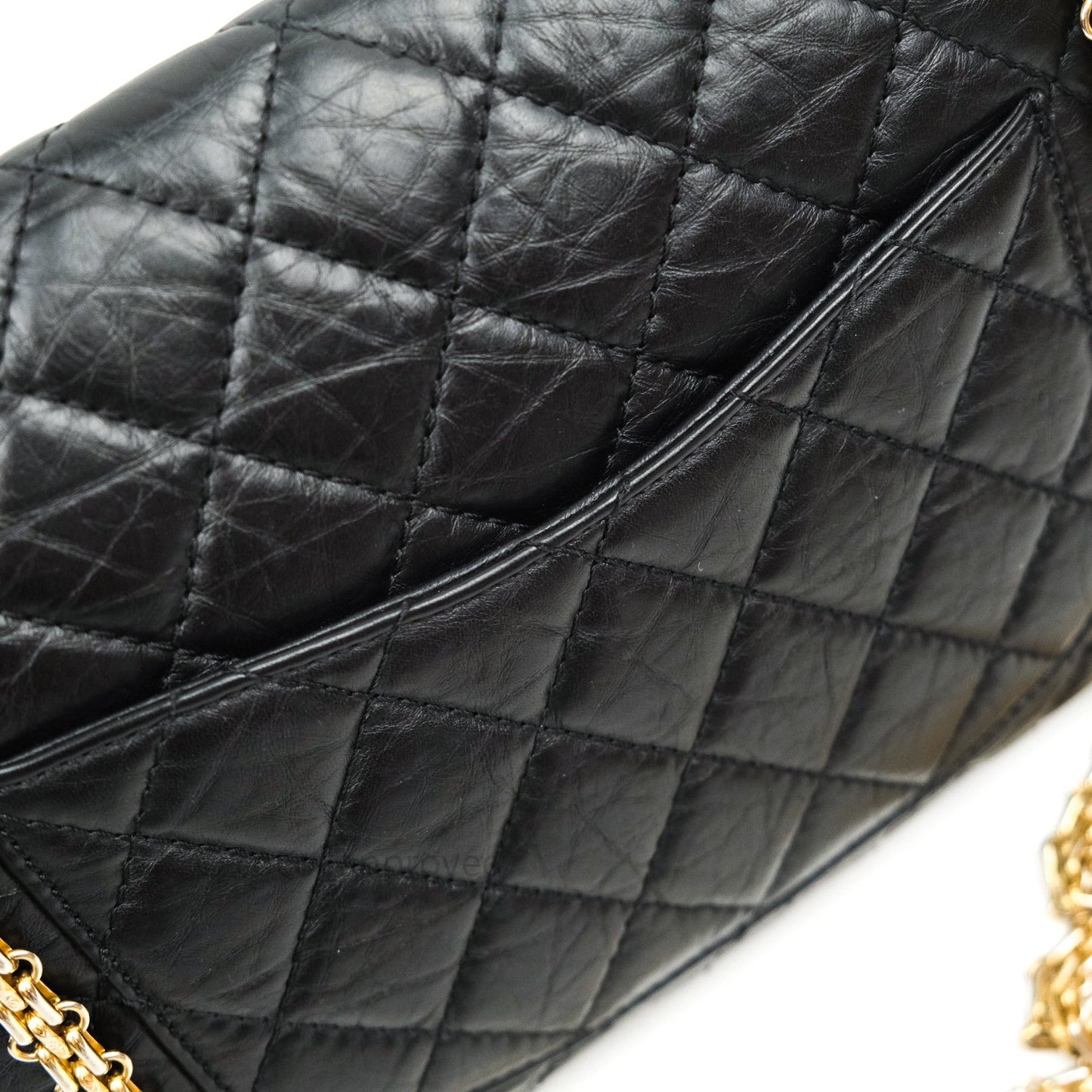 Chanel Reissue Quilted Aged Calfskin Black Gold Hardware 226