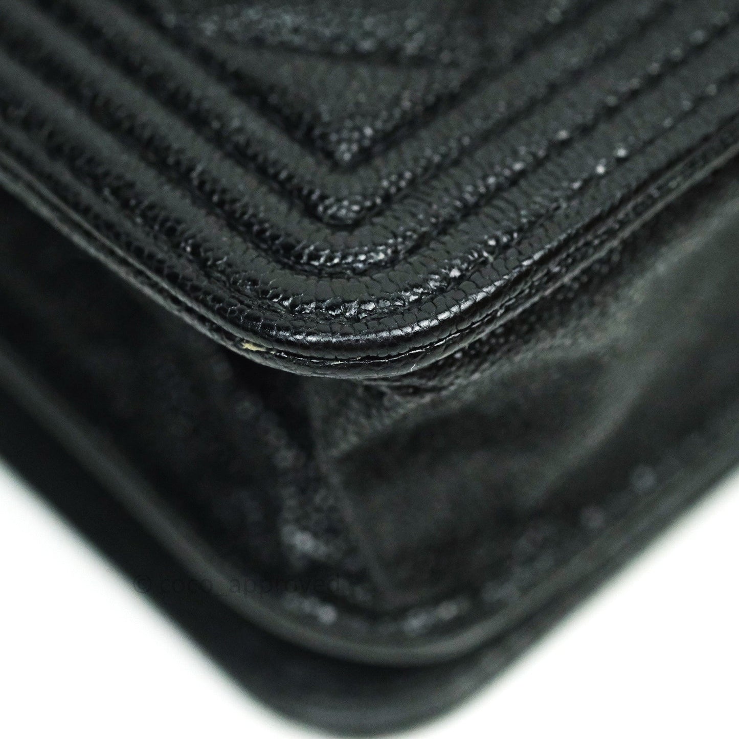 Chanel Quilted Boy Wallet on Chain WOC Black Caviar Gold Hardware