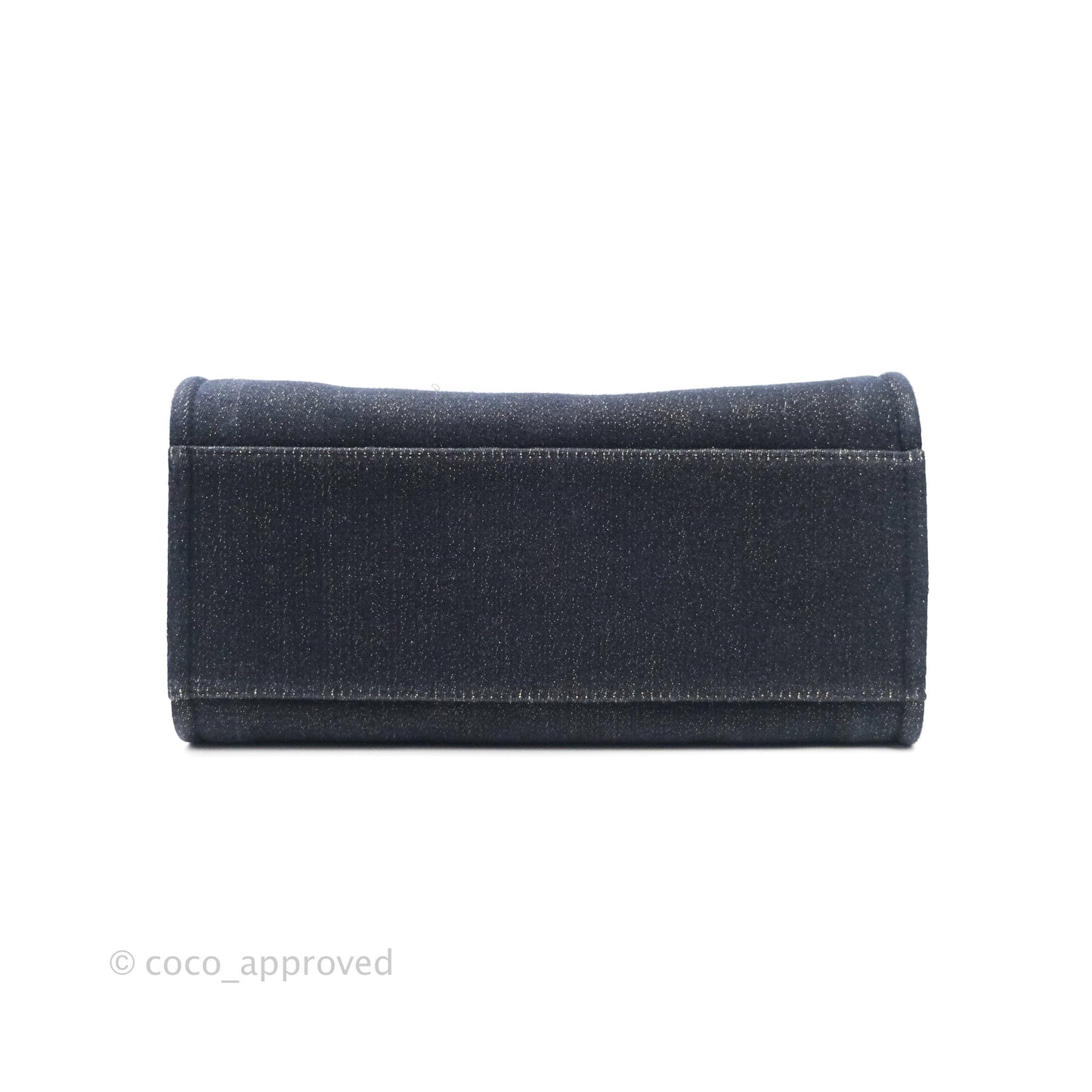 Chanel Large Deauville Navy Glitter Canvas Gold Hardware