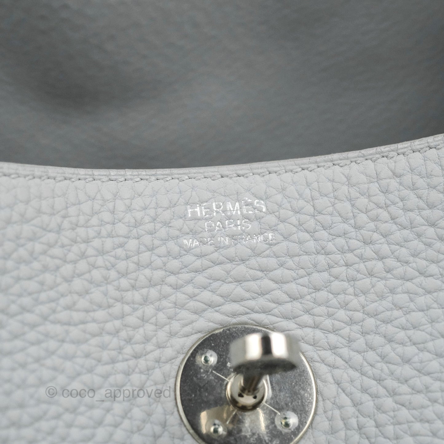 Hermès Lindy 30 Bleu Pale Clemence Palladium Hardware