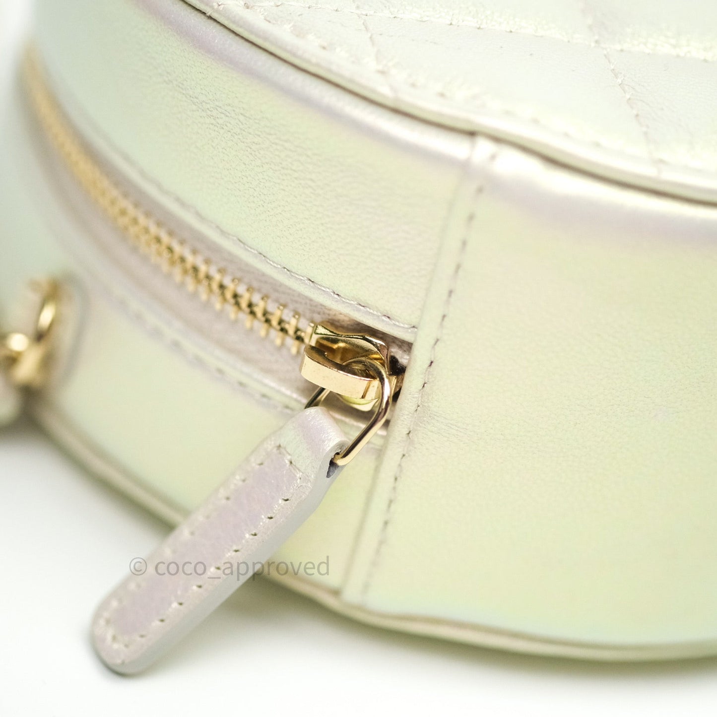 Chanel Round Circle Bag Iridescent Ivory Gold Hardware
