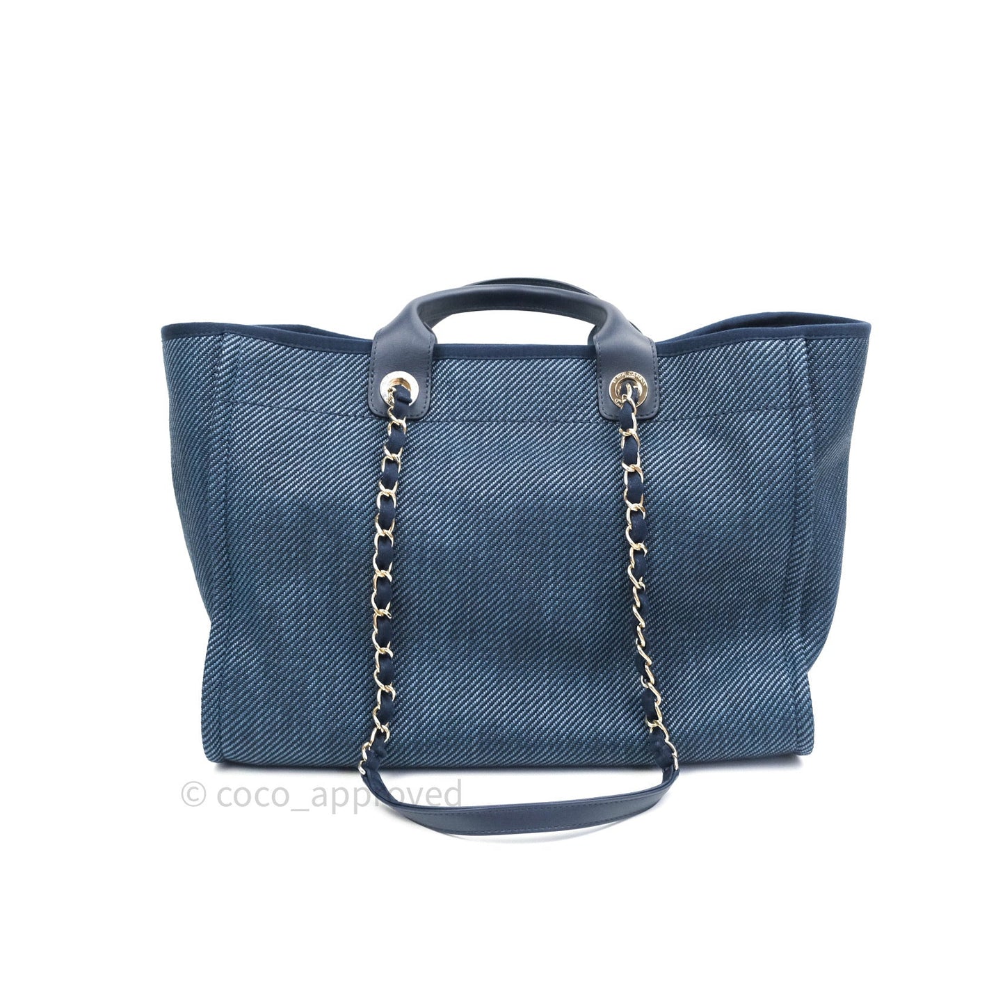 Chanel Canvas Large Deauville Tote Navy Blue 20A
