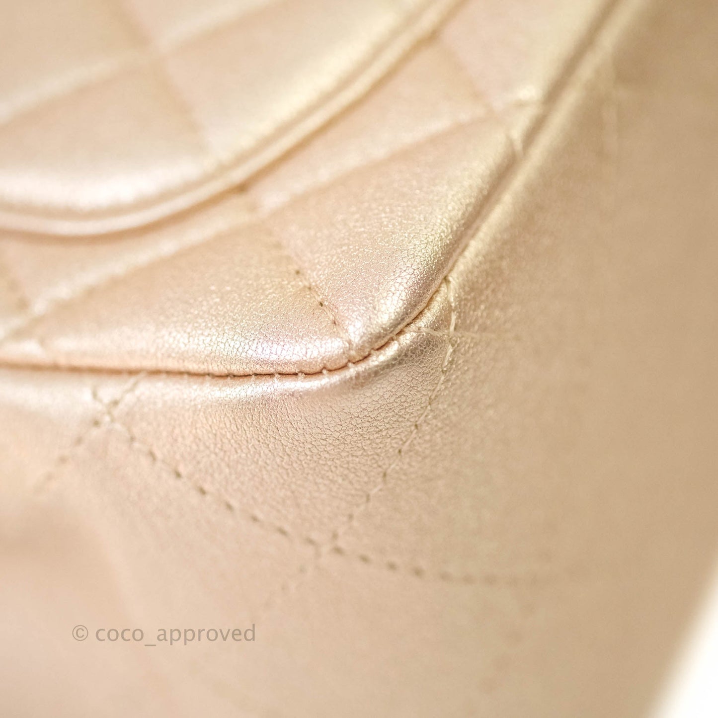 Chanel Quilted Mini Square Iridescent Gold Lambskin Gold Hardware 21P