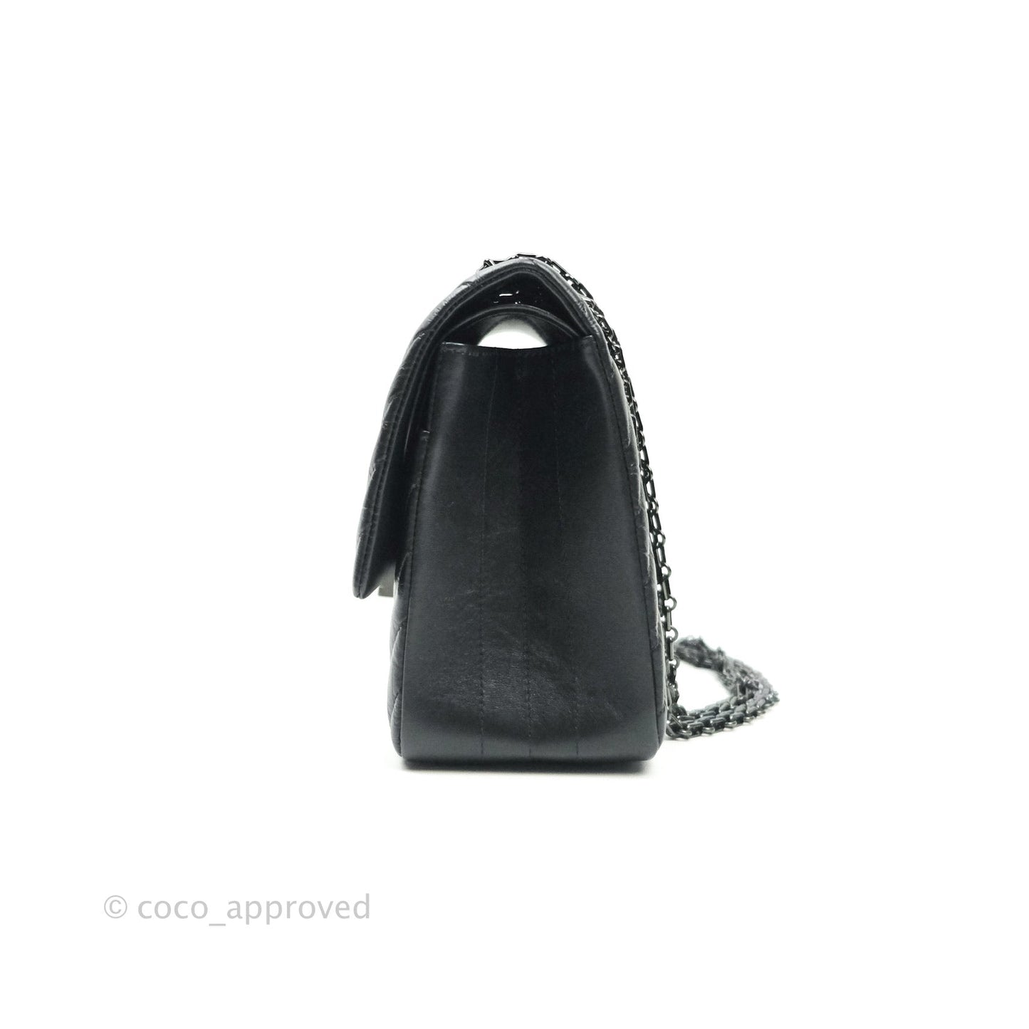 Chanel Reissue Chevron Aged Calfskin So Black Hardware 226