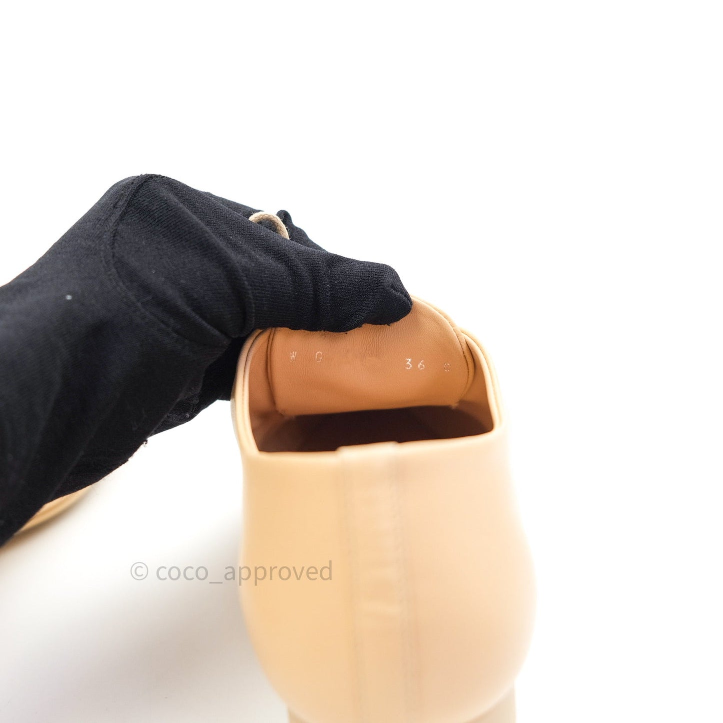 Chanel Beige Black Lambskin Pointy Shoes