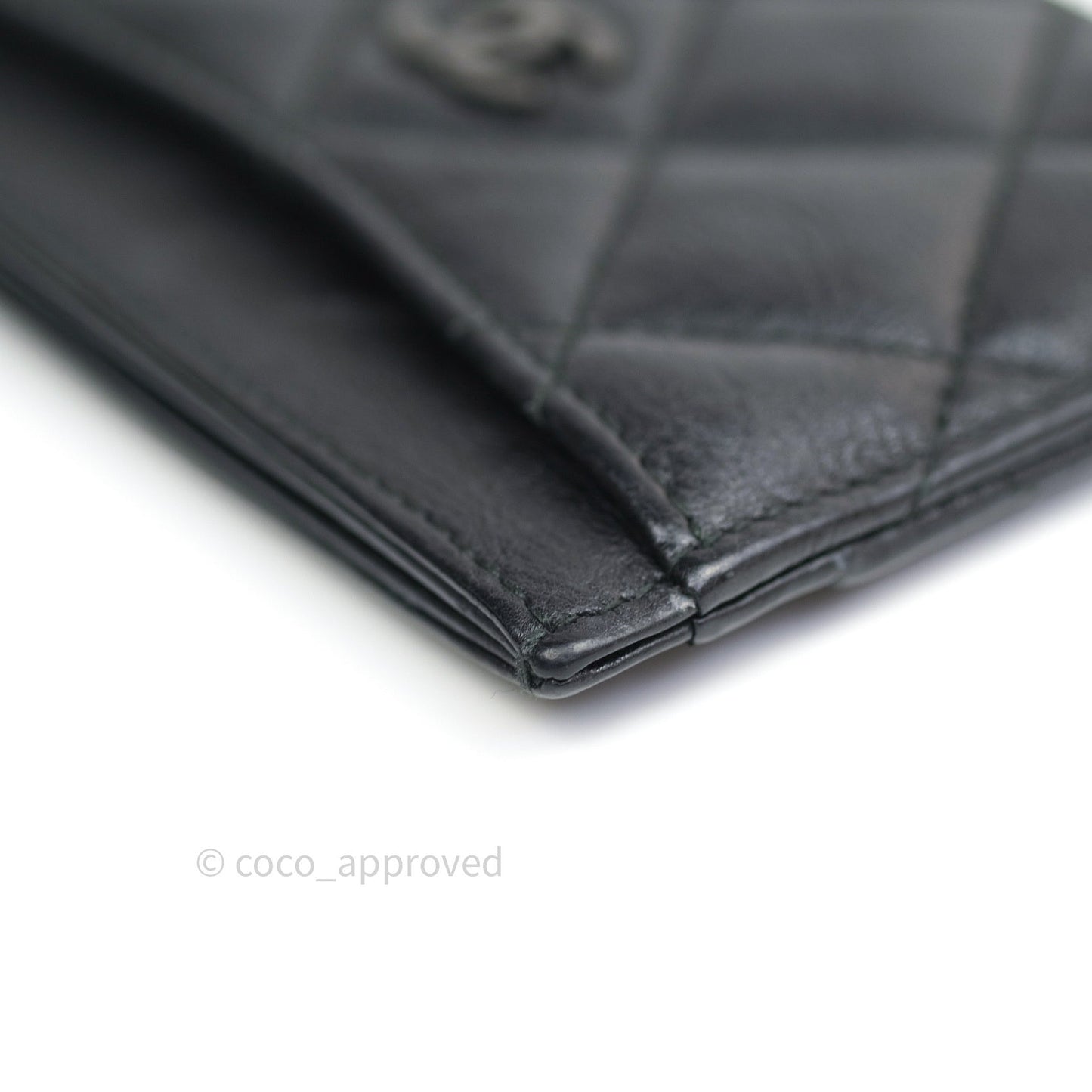 Chanel So Black Quilted Classic Calfskin Flat Card Holder