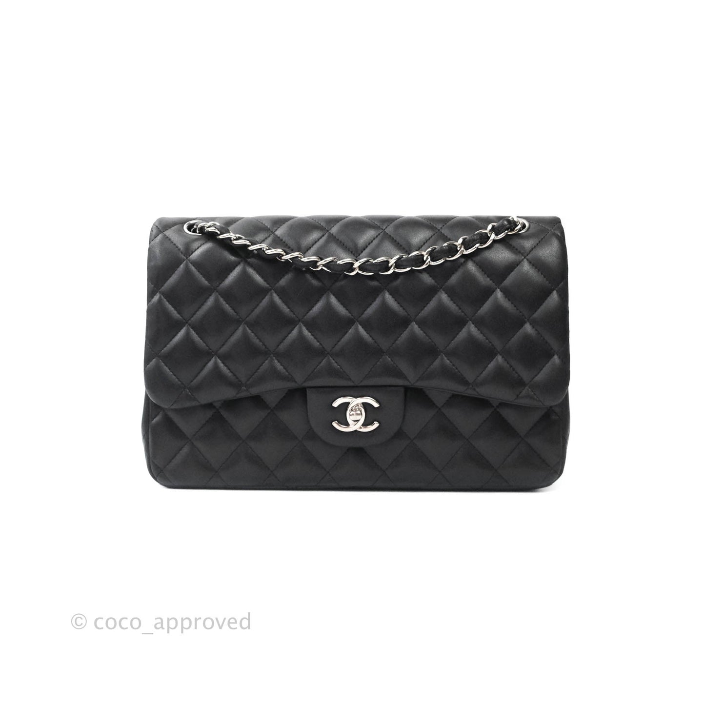 Chanel Jumbo Double Flap Black Lambskin Silver Hardware⁣⁣