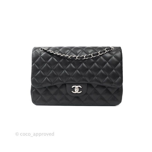 Chanel Jumbo Double Flap Black Lambskin Silver Hardware⁣⁣