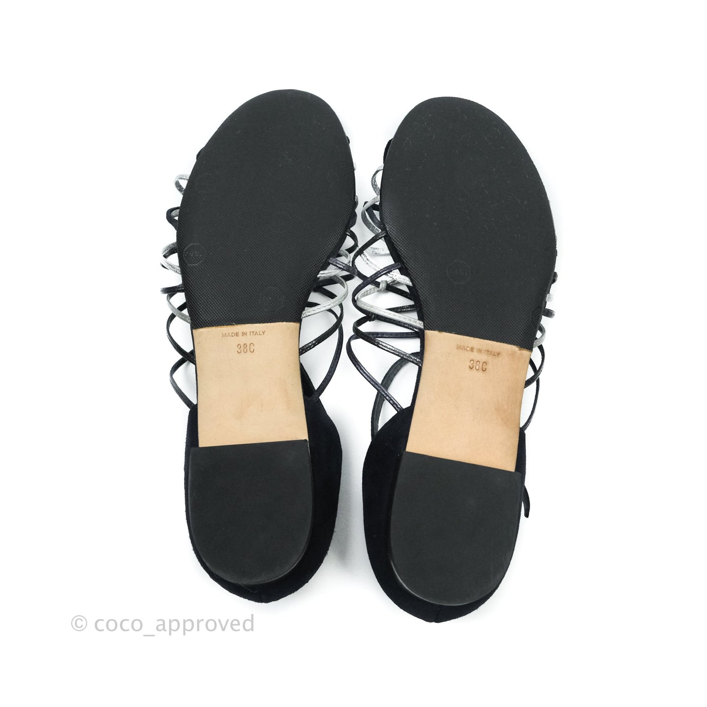 Chanel Sandals Dark Navy Silver 38C
