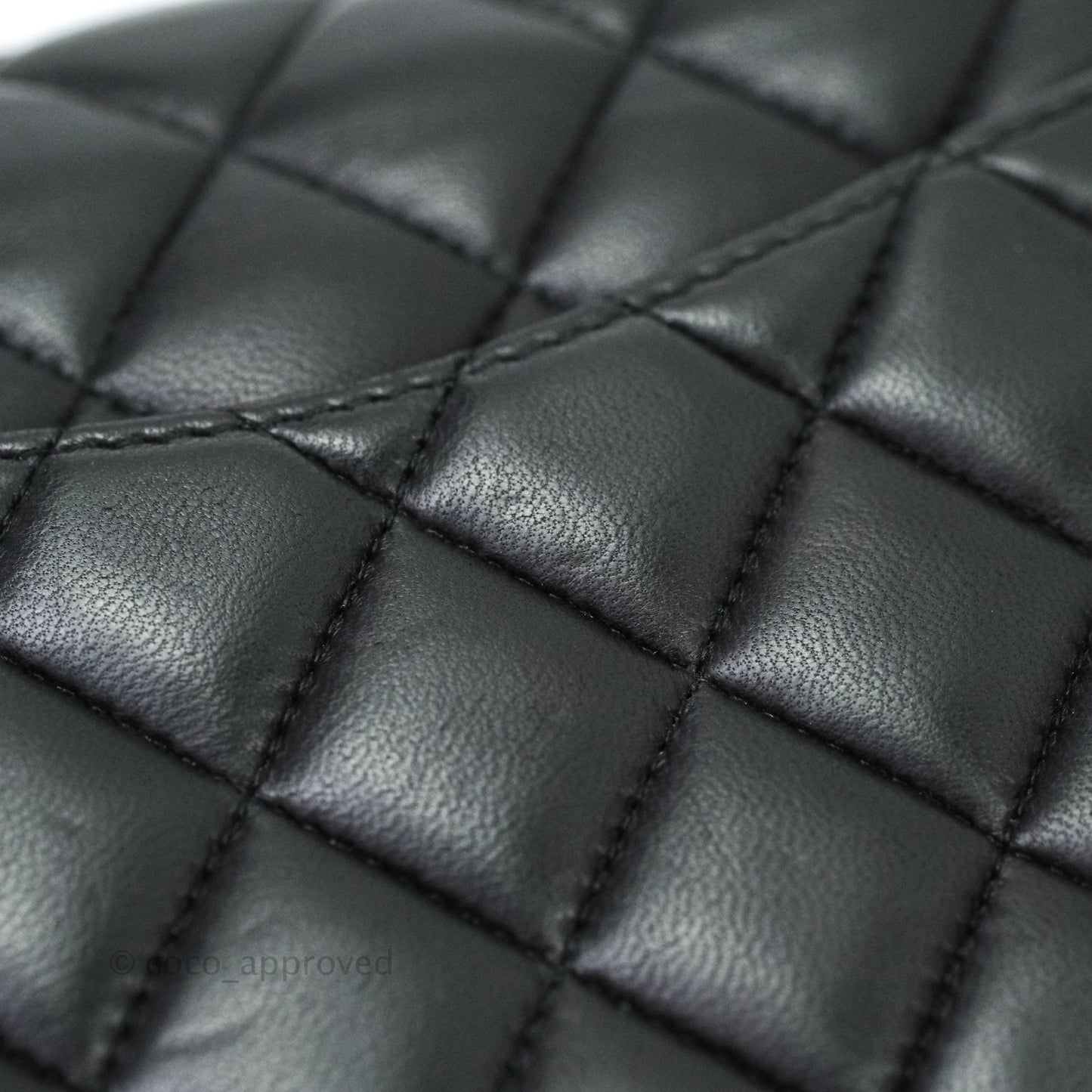 Chanel Classic M/L Medium Double Flap Bag Black Lambskin Gold Hardware