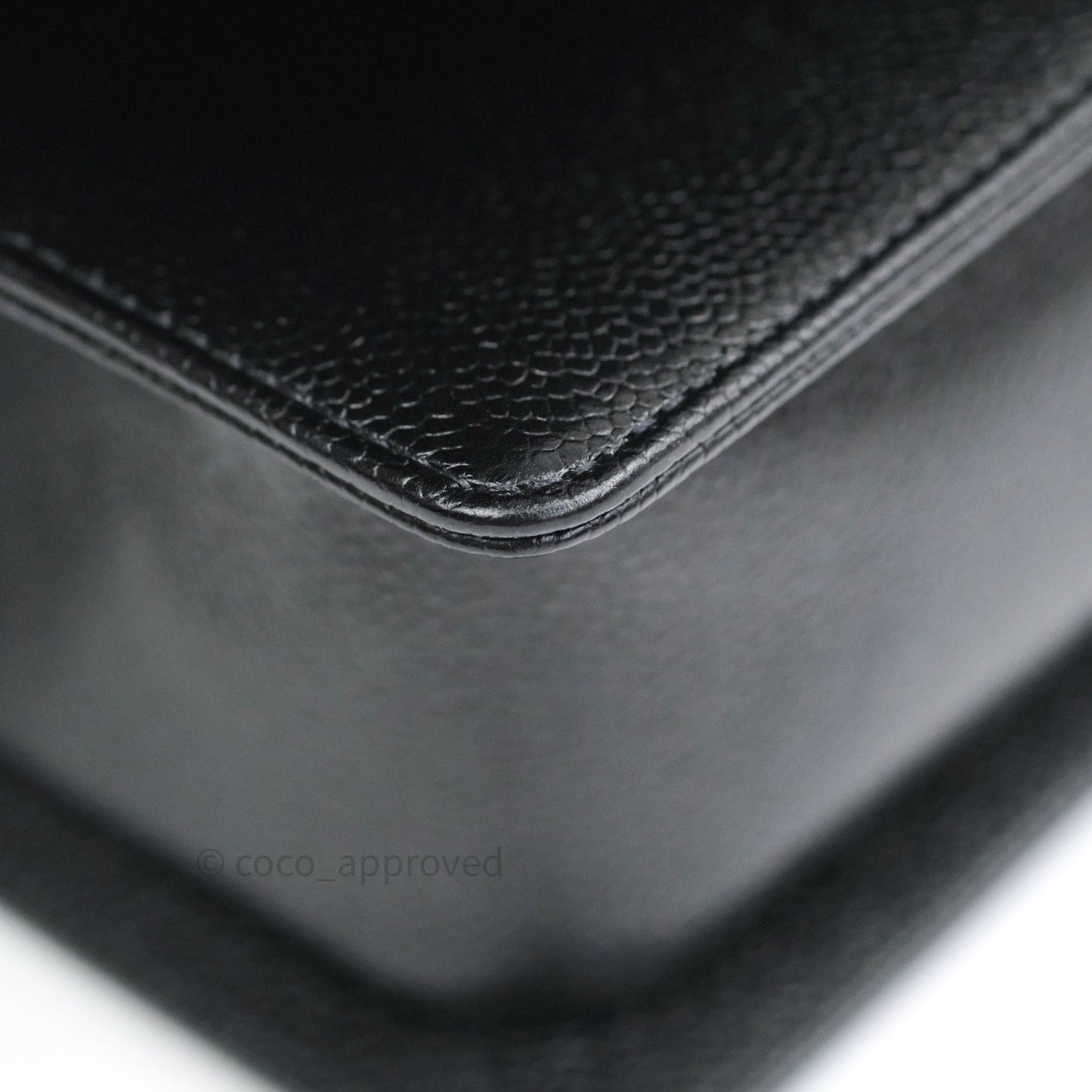 Chanel Boy Chevron Medium Black Caviar Silver Hardware