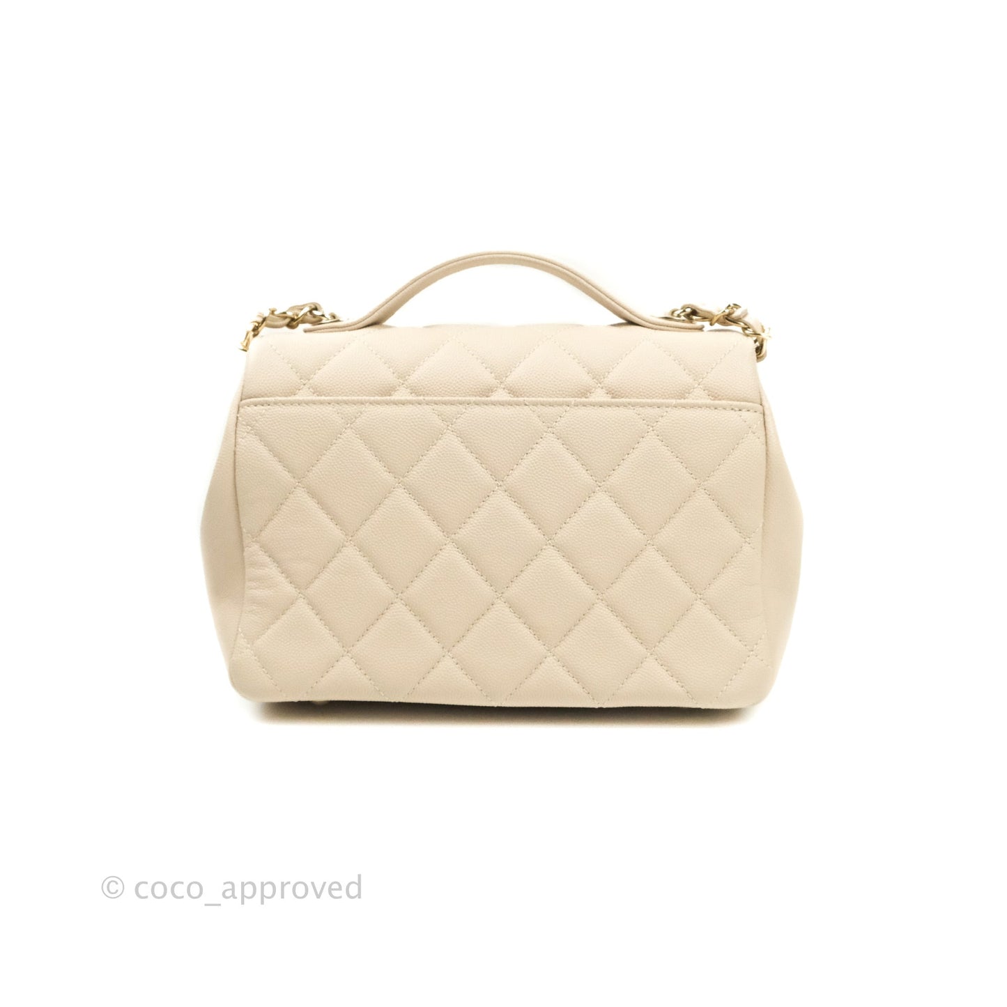 Chanel Quilted Medium Business Affinity Flap Beige Caviar Gold Hardware