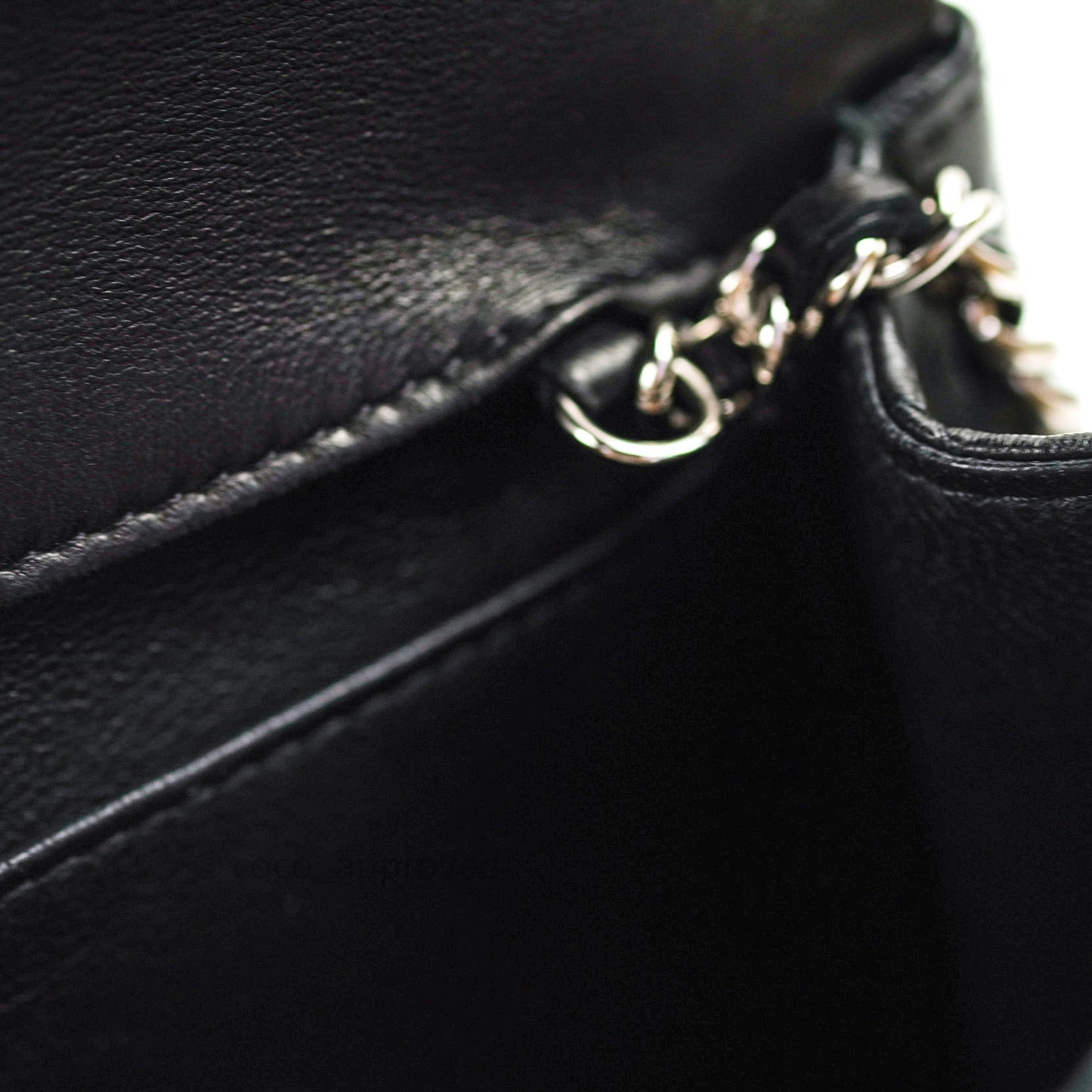 Chanel Quilted Clutch with Chain Black Lambskin Silver Hardware