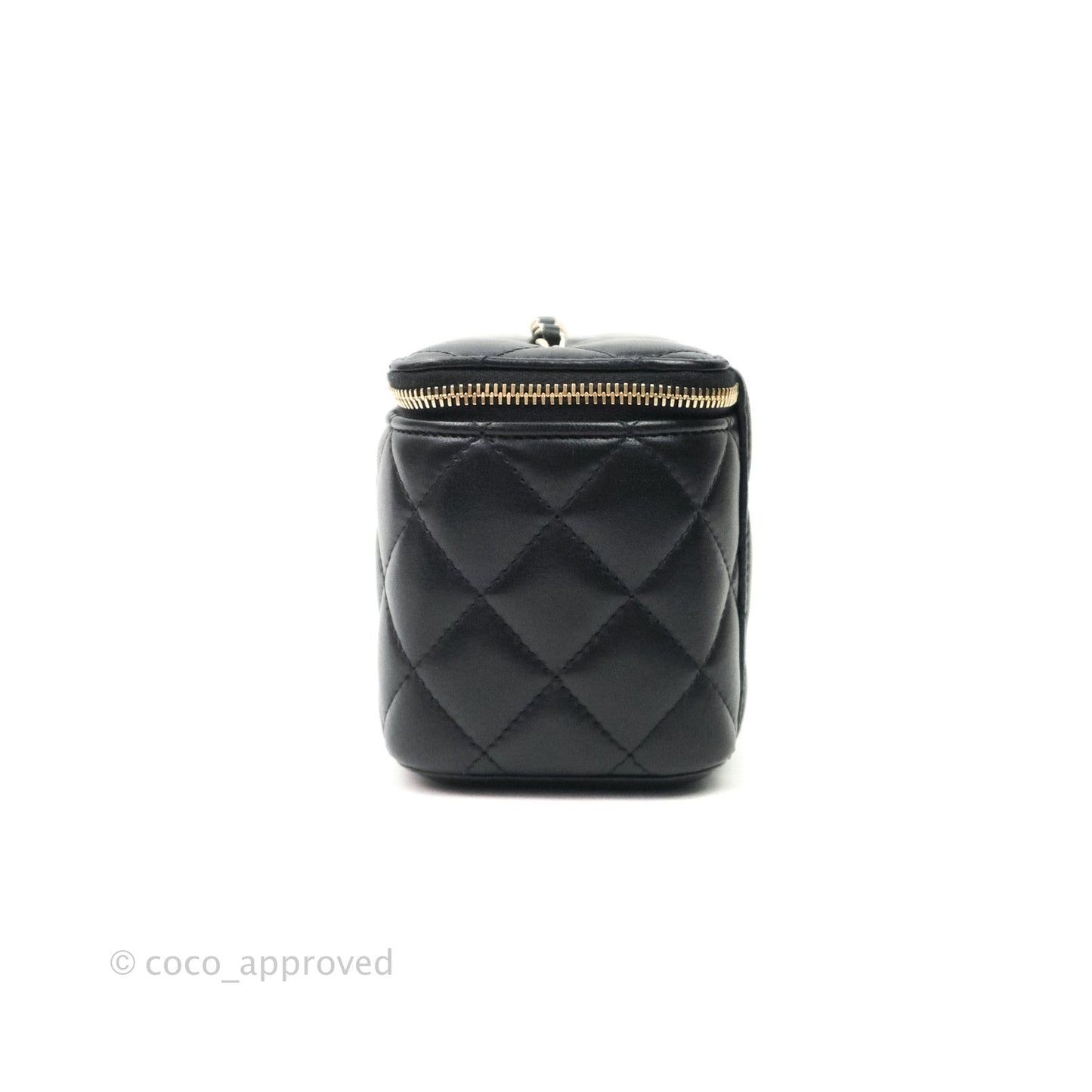 Chanel Vanity with Classic Chain in Black Lambskin Gold Hardware