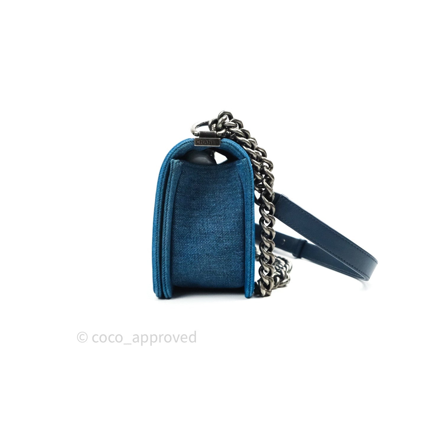 Chanel Boy Quilted Medium Denim Ruthenium Hardware