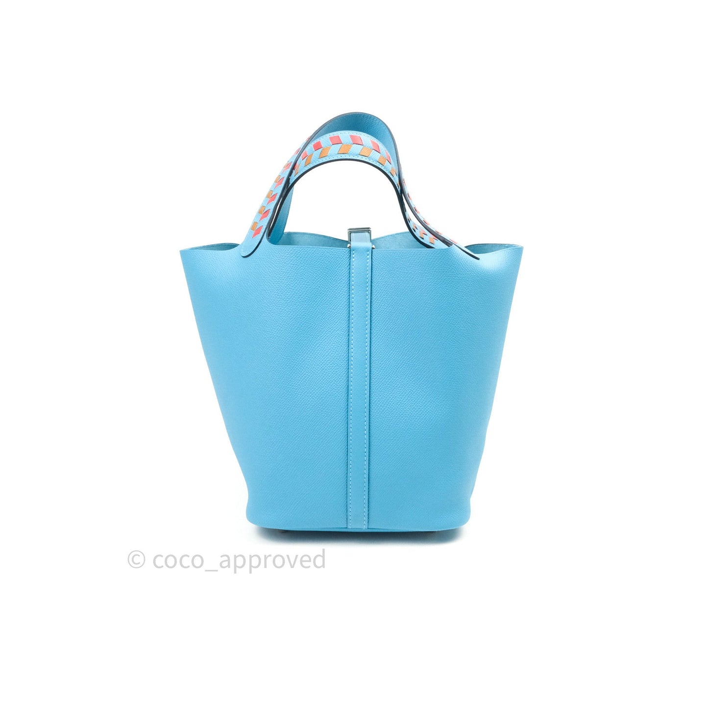 Hermès Picotin 22 Epsom Tressage Blue Du Nord Palladium Hardware
