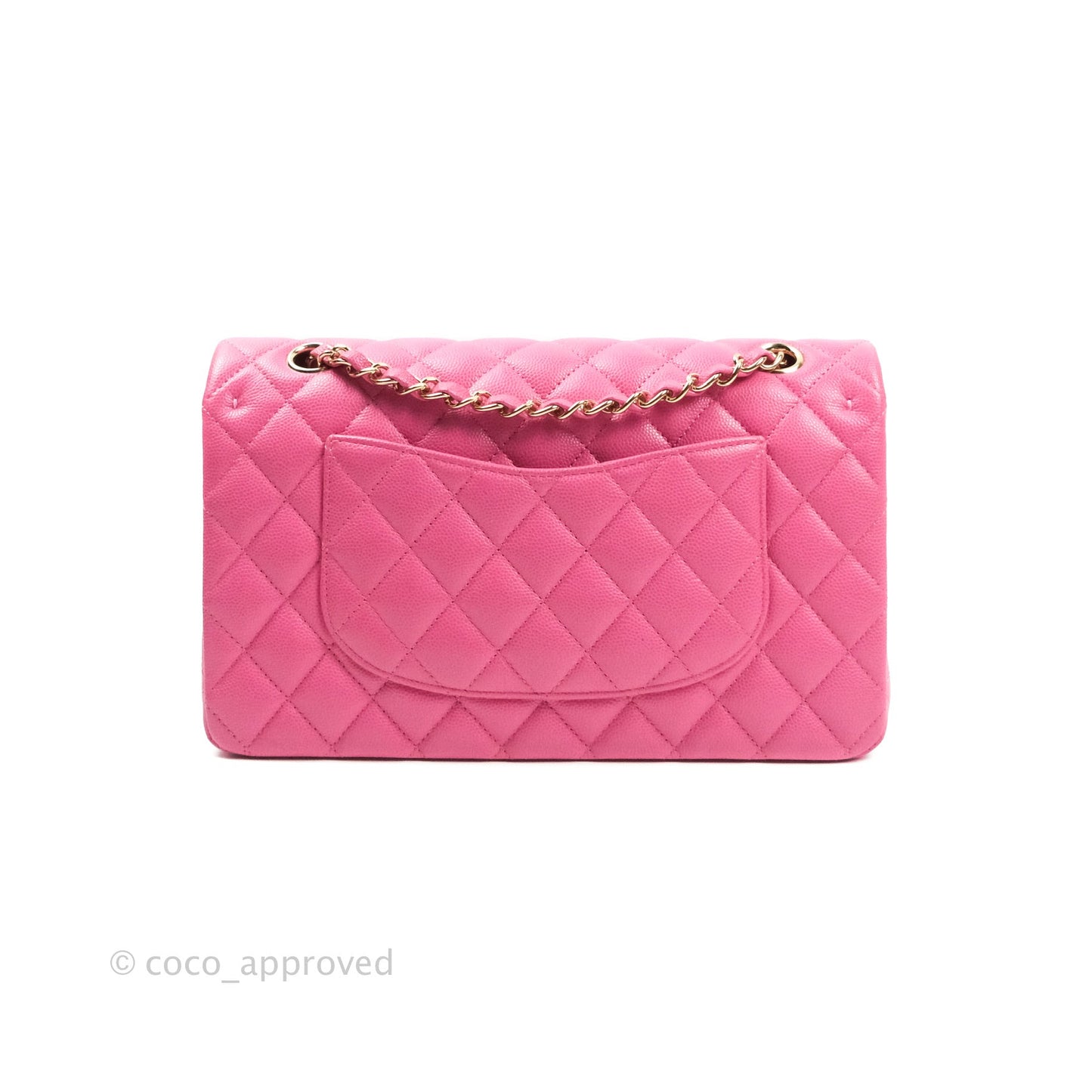 Chanel Classic M/L Medium Double Flap Bag Pink Caviar Gold Hardware 19C