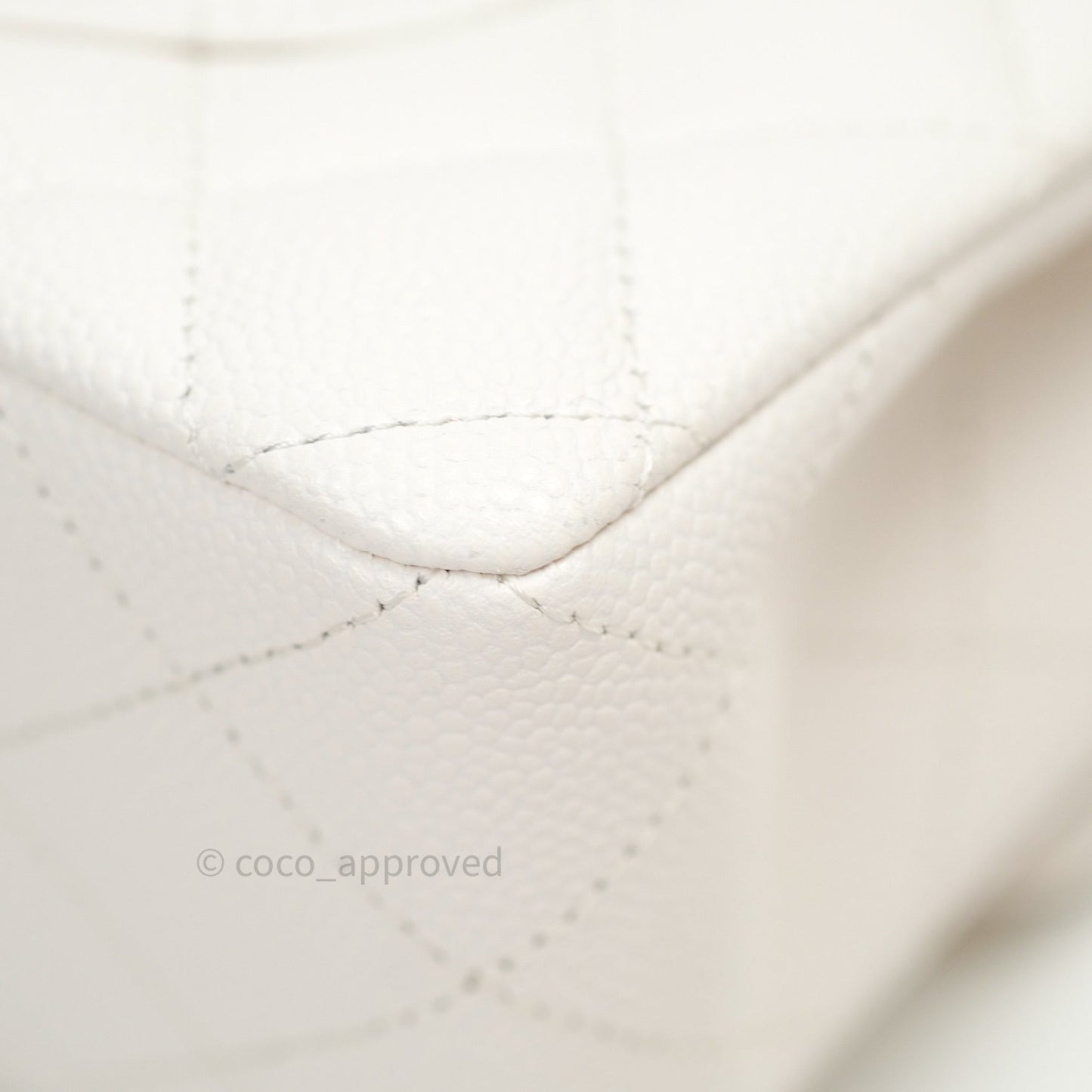 Chanel Classic Small S/M Flap Ivory White Caviar Silver Hardware