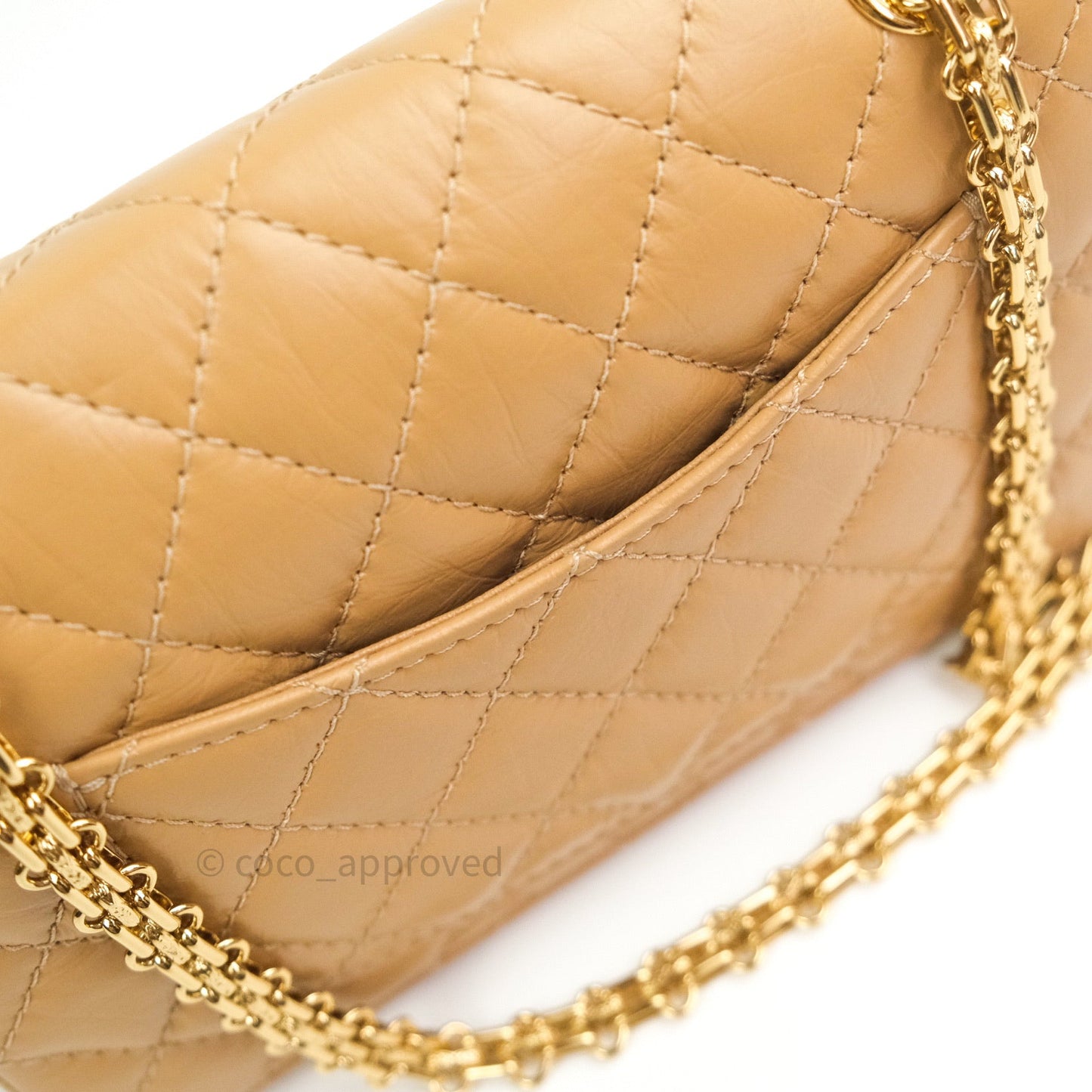 Chanel Mini Reissue 224 Beige Aged Calfskin Gold Hardware