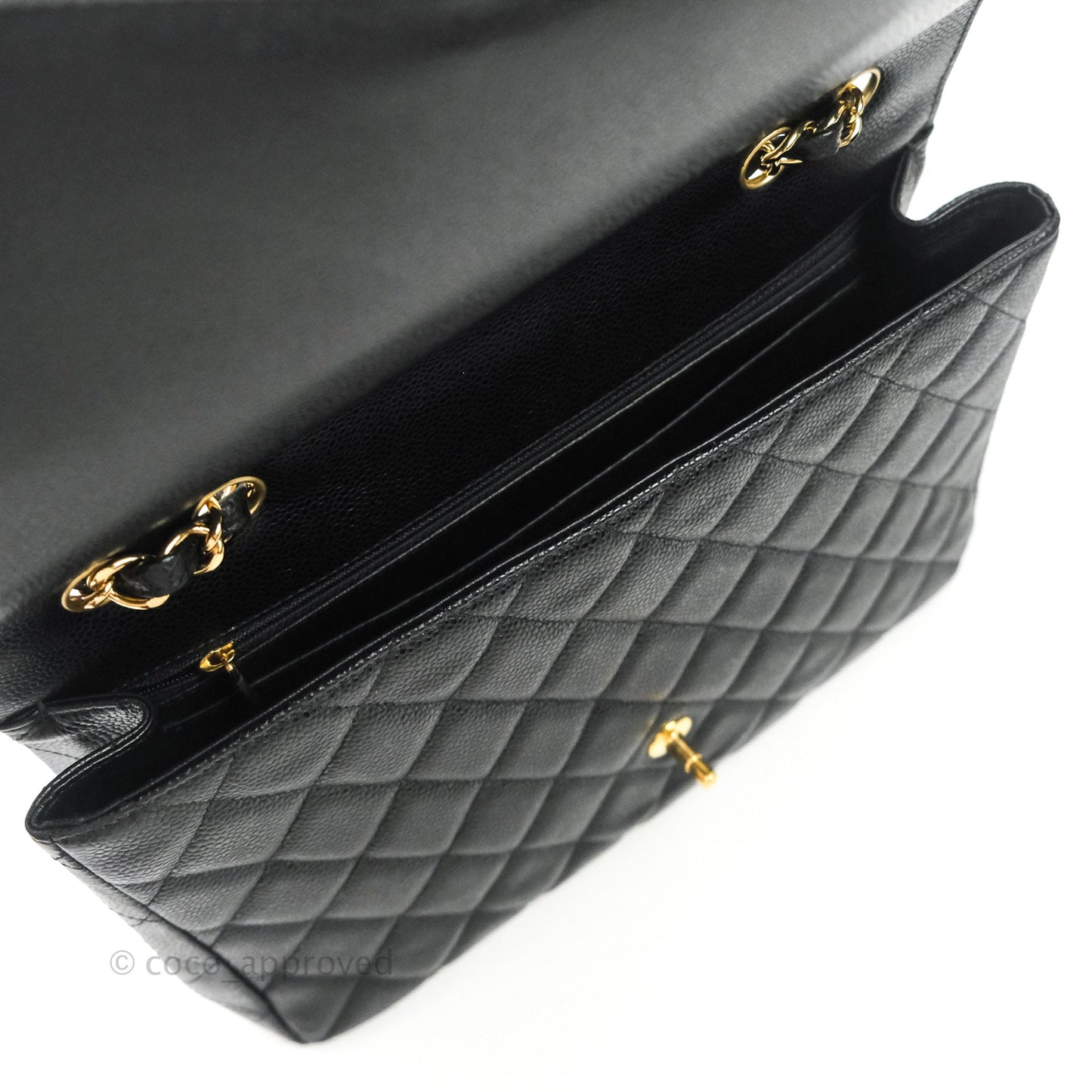 Chanel Jumbo Single Flap Black Caviar Gold Hardware⁣⁣