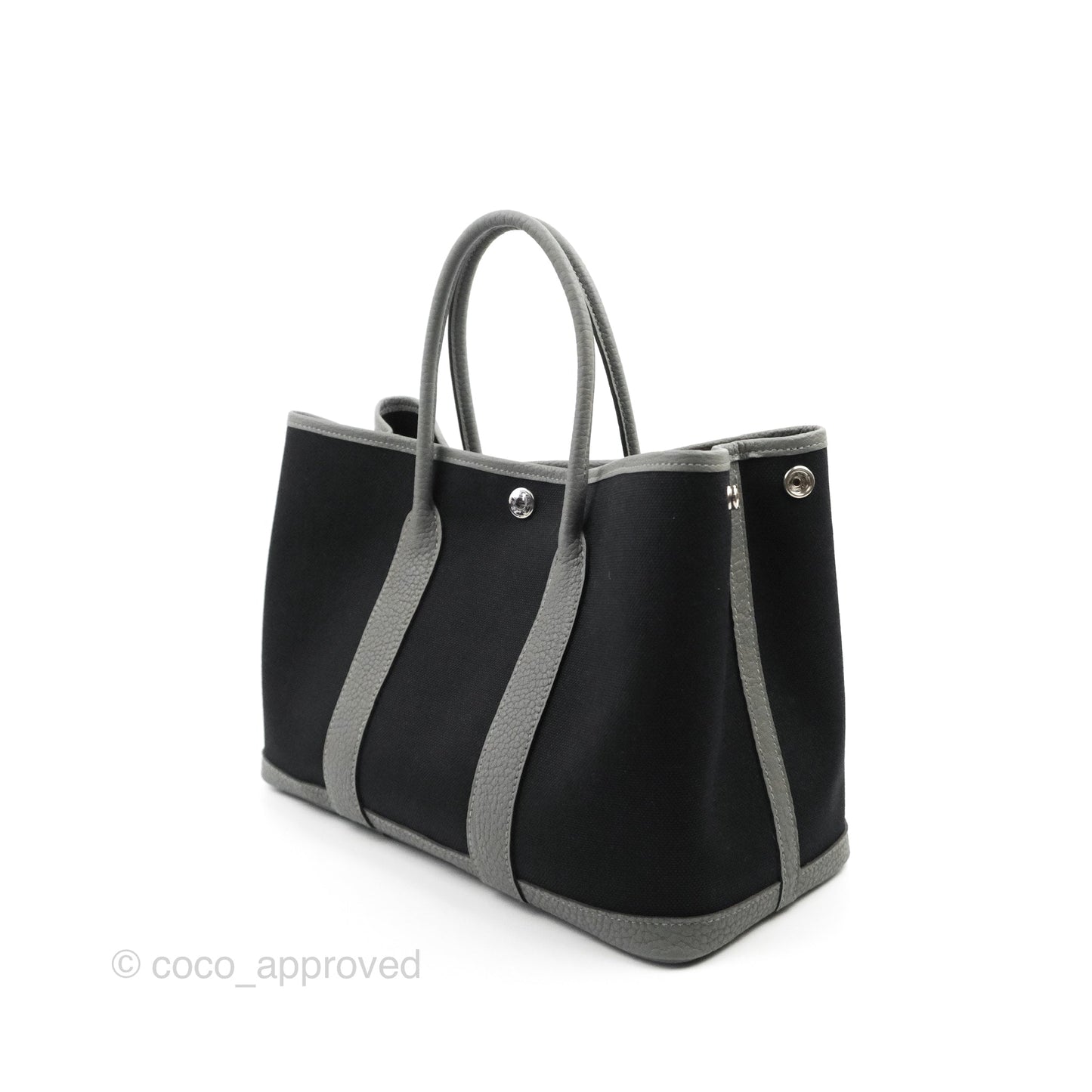 Hermès Garden Party 30 Canvas Black 89/Gris Meyer 0L