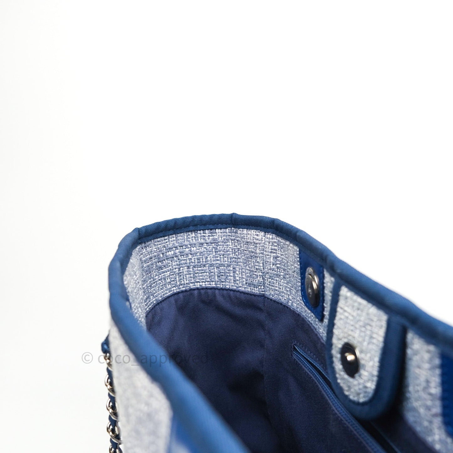 Chanel Canvas Deauville Medium Tote Blue