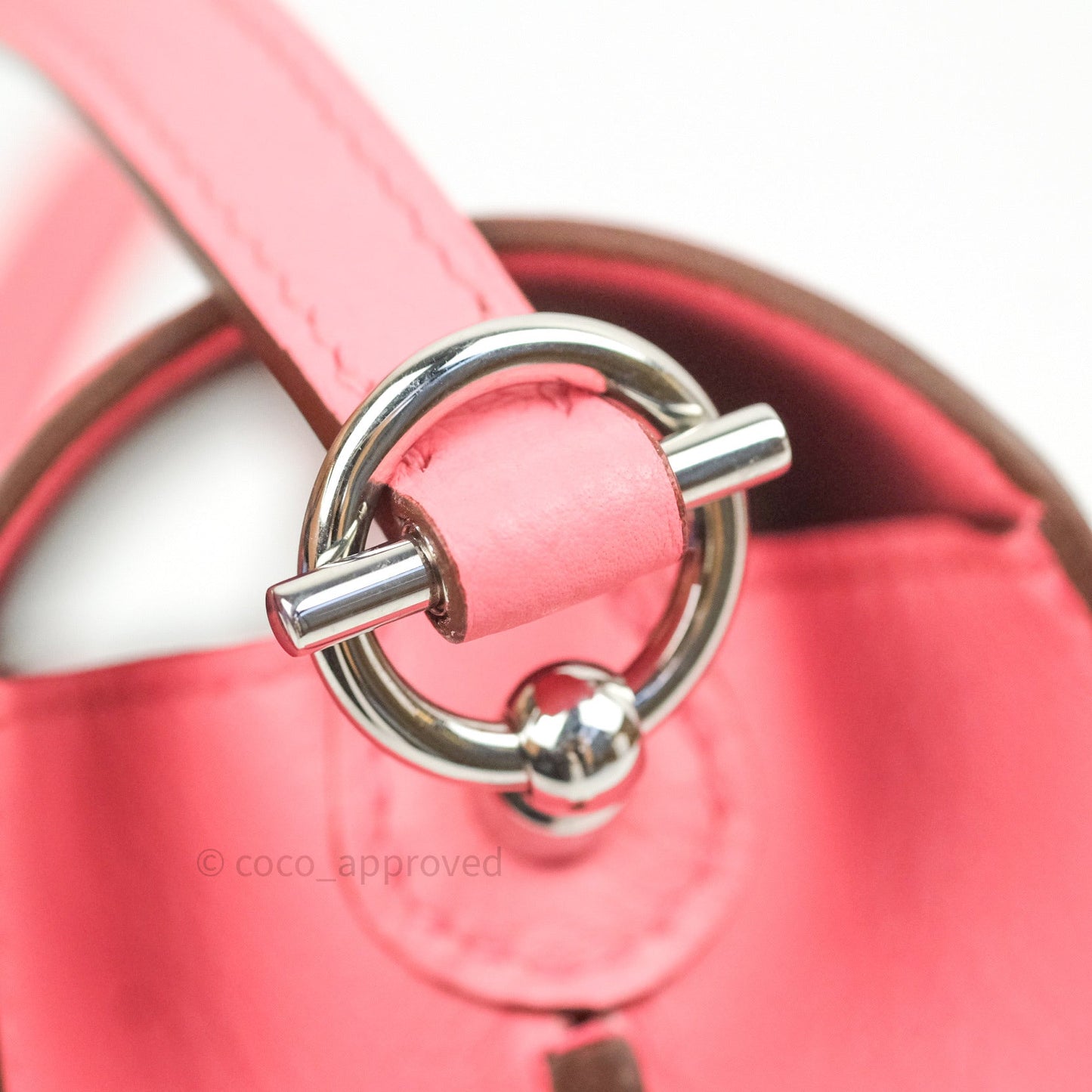 Hermès Roulis Mini 18 Rose Azalee Evercolor Palladium Hardware