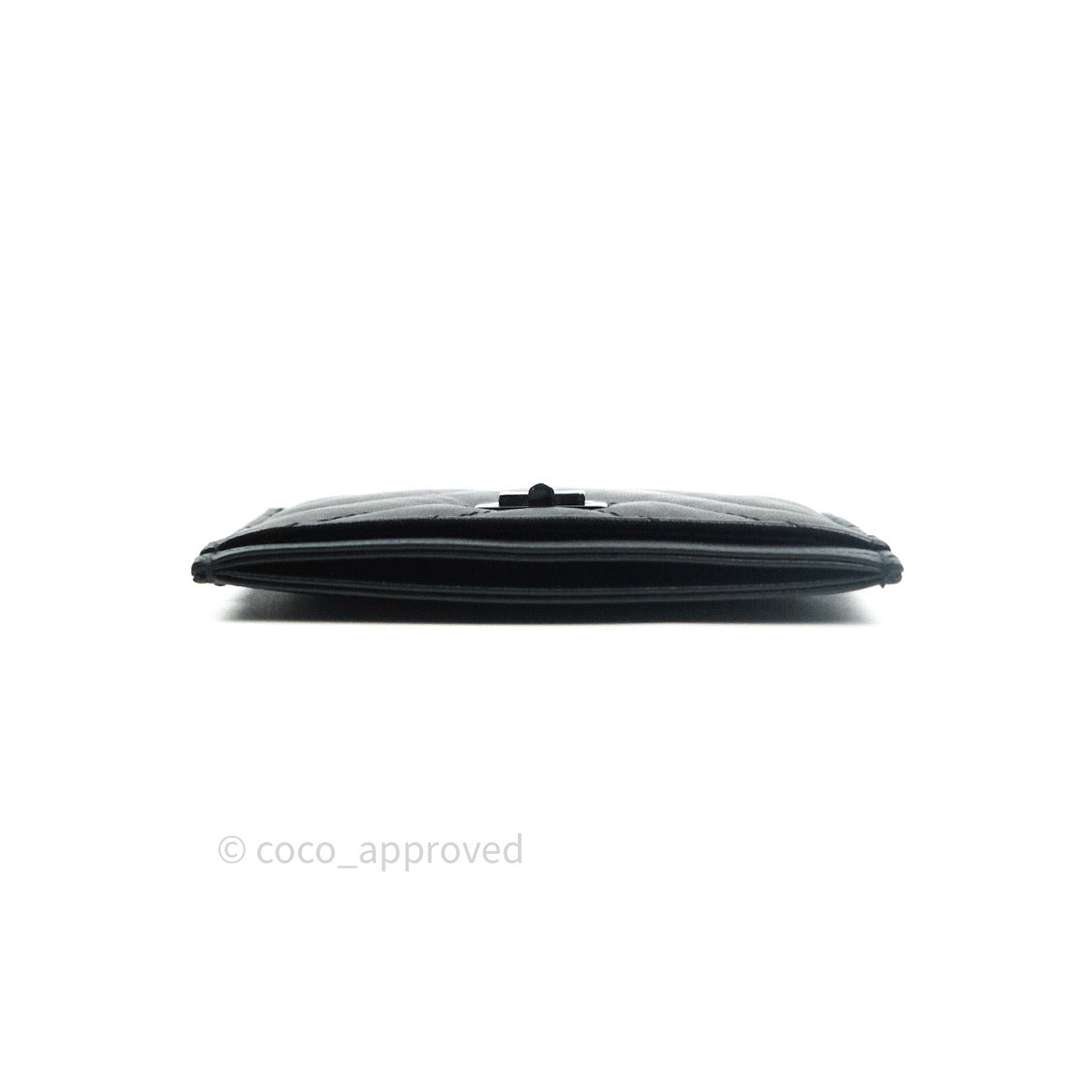 Chanel So Black Chevron Reissue Aged Calfskin Flat Card Holder