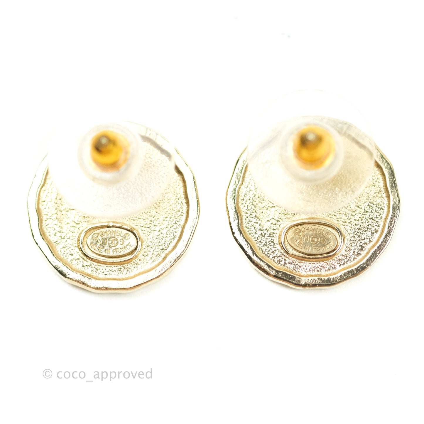 Chanel 'I love CC' earrings Gold Tone 19S