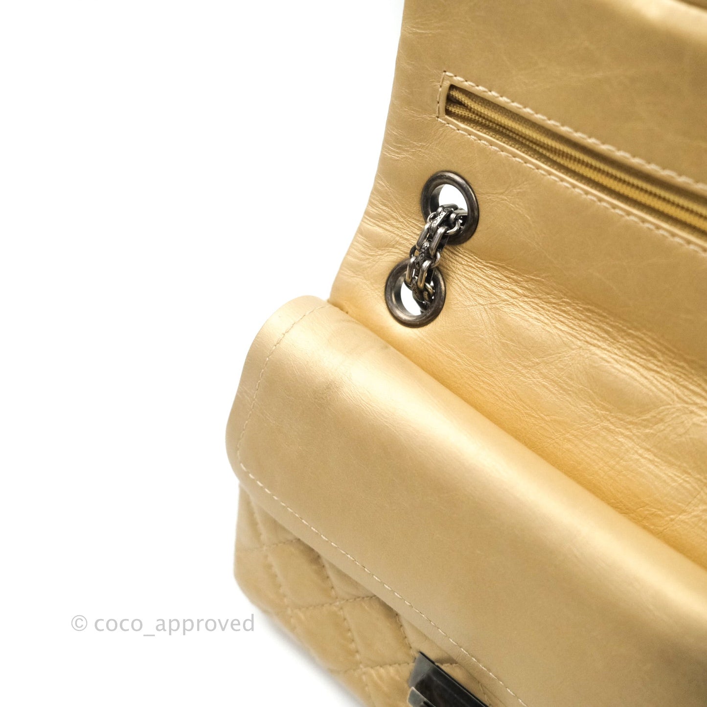 Chanel Mini Reissue 224 Gold Aged Calfskin Ruthenium Hardware
