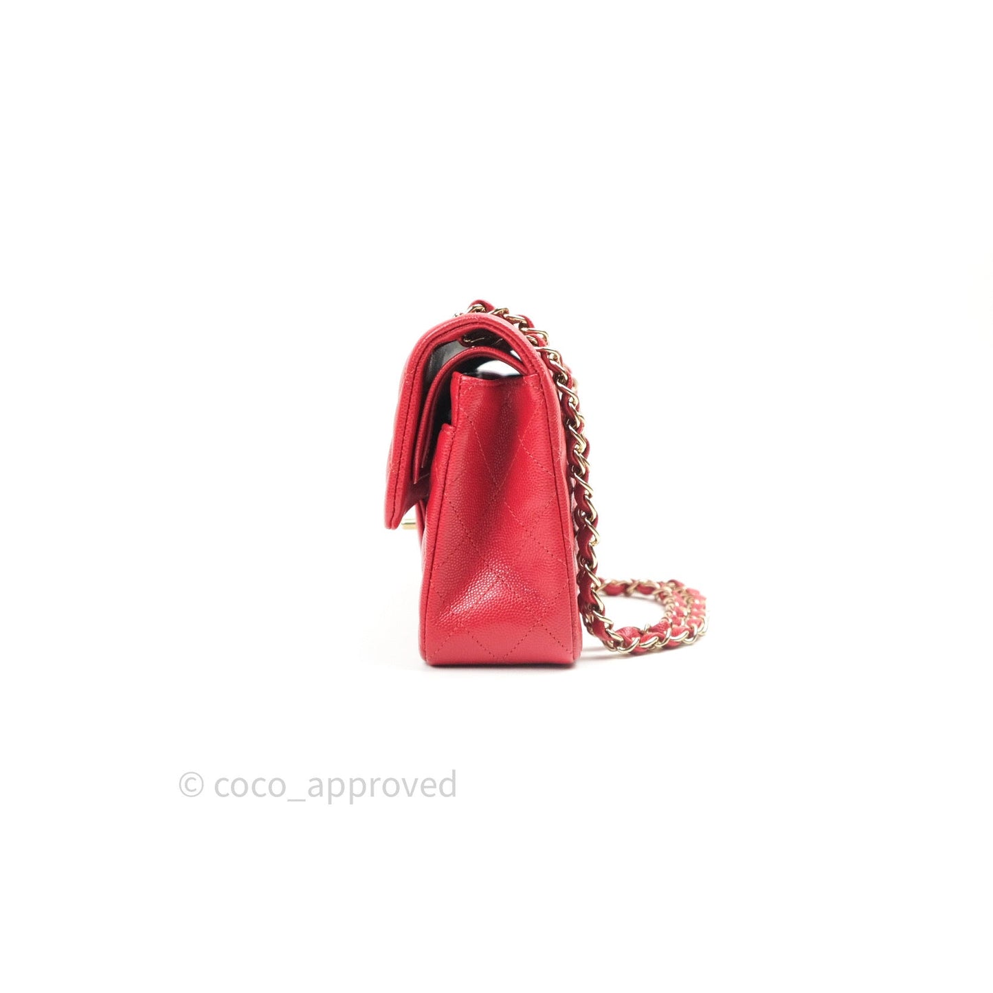 Chanel Classic Small S/M Flap Red Caviar Gold Hardware 19B