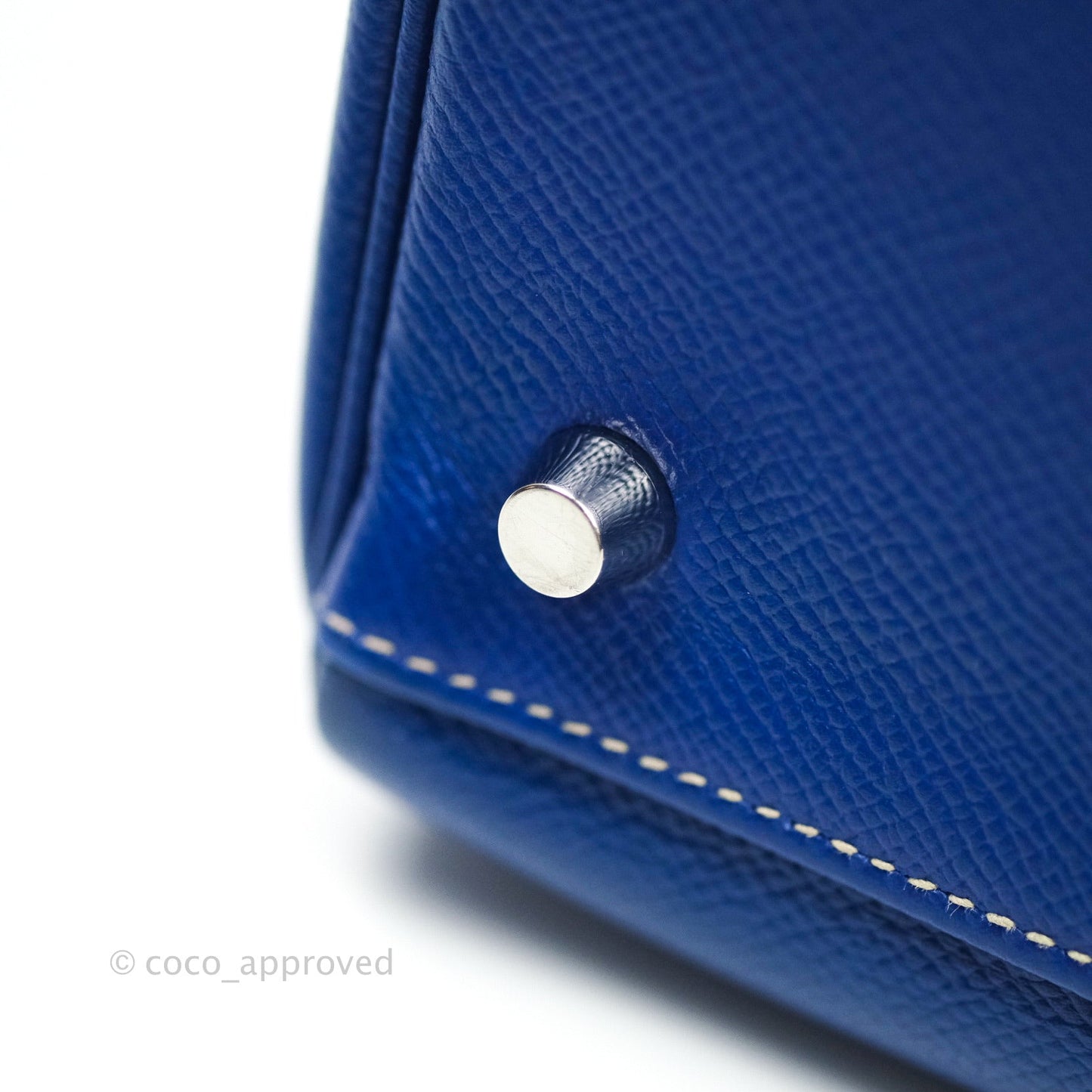 Hermès Kelly 32 Bleu Electrique Epsom Palladium Hardware