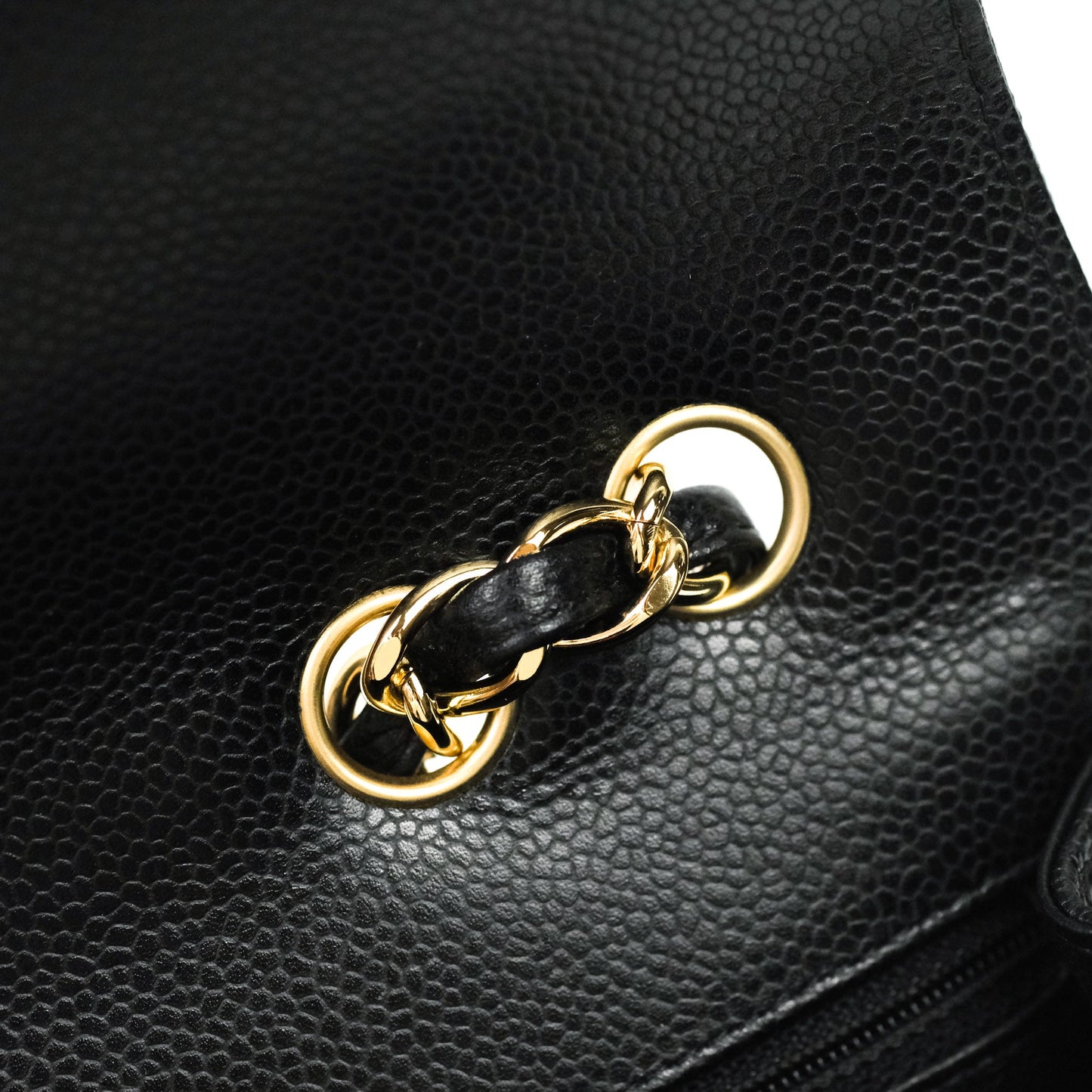 Chanel Jumbo Single Flap Black Caviar Gold Hardware⁣⁣