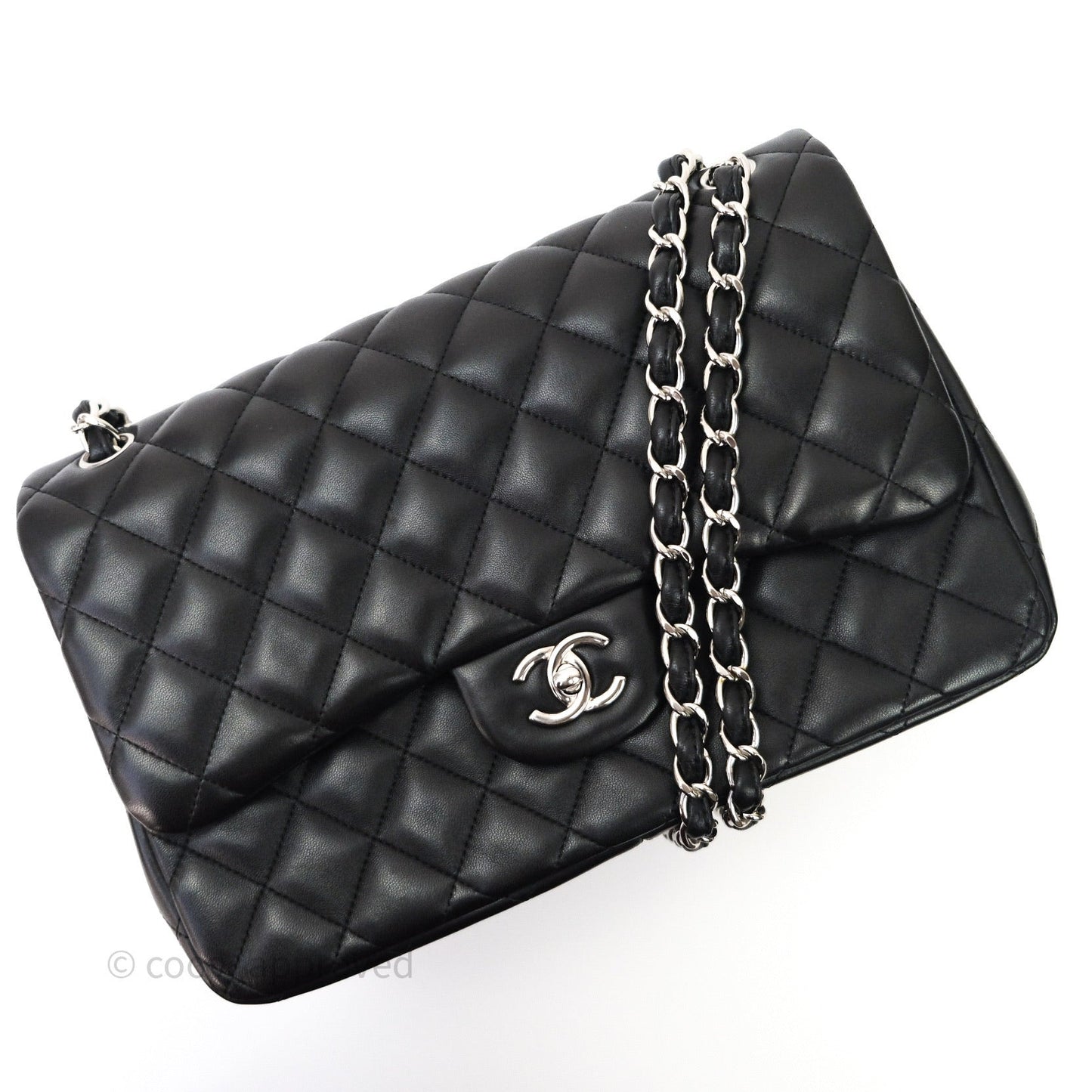 Chanel Jumbo Double Flap Black Lambskin Silver Hardware⁣⁣