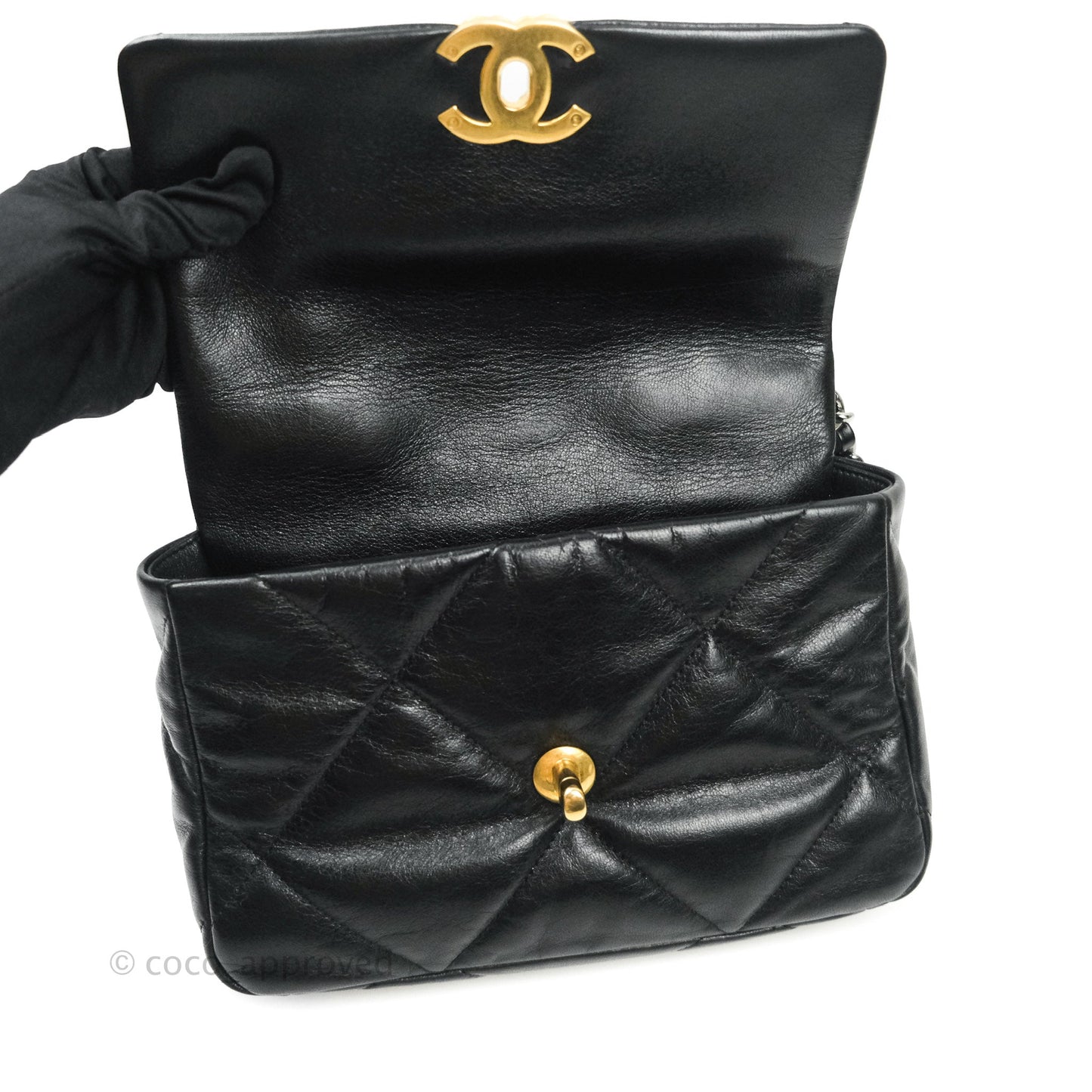 Chanel 19 Small Black Goatskin Mixed Hardware