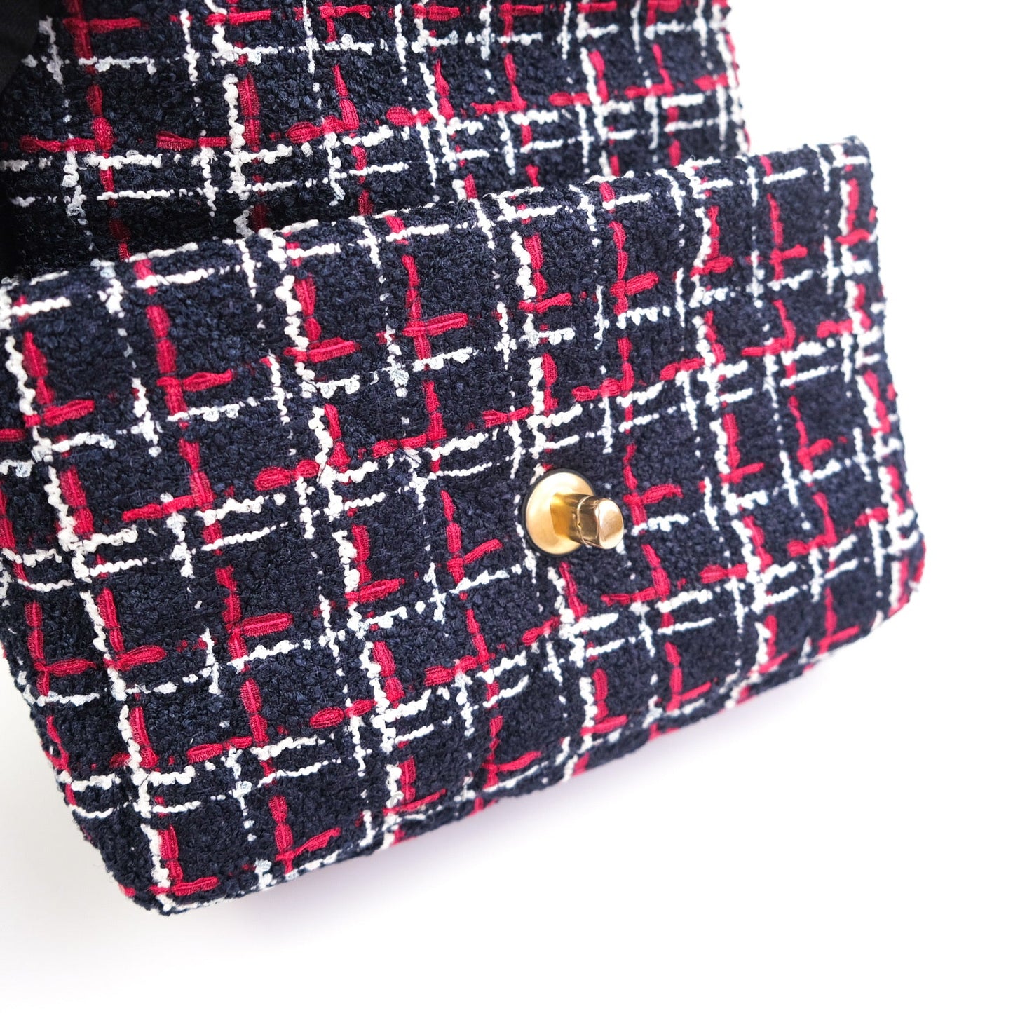 Chanel 19 Small Tweed Red Navy Mixed Hardware