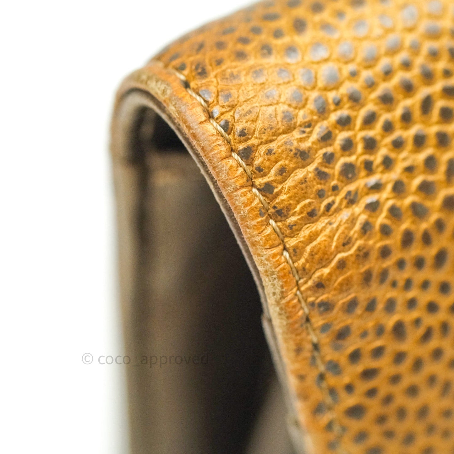 Chanel Leather Quilted Yen Wallet Gold Grained Calfskin