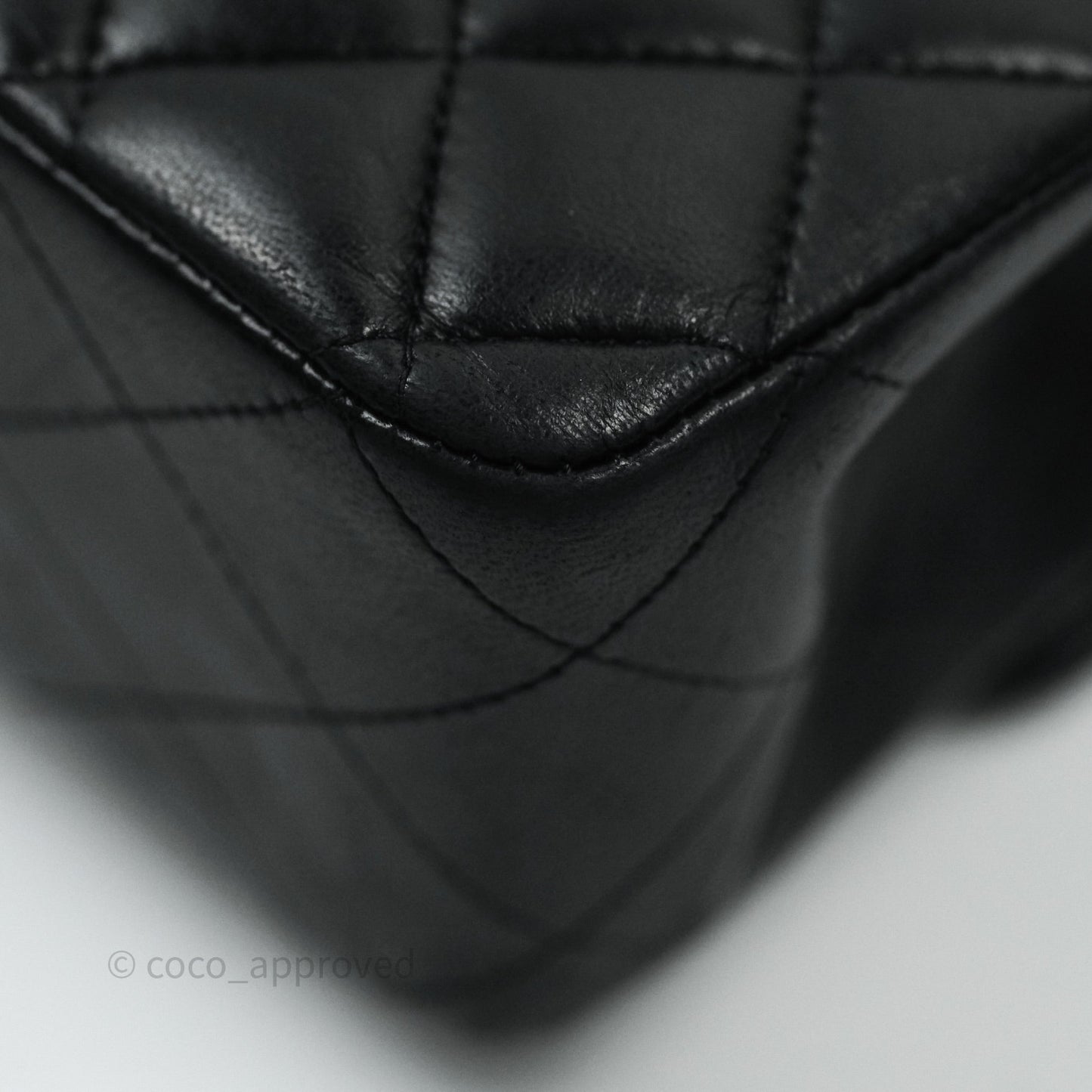 Chanel Classic M/L Medium Double Flap Black Lambskin Silver Hardware