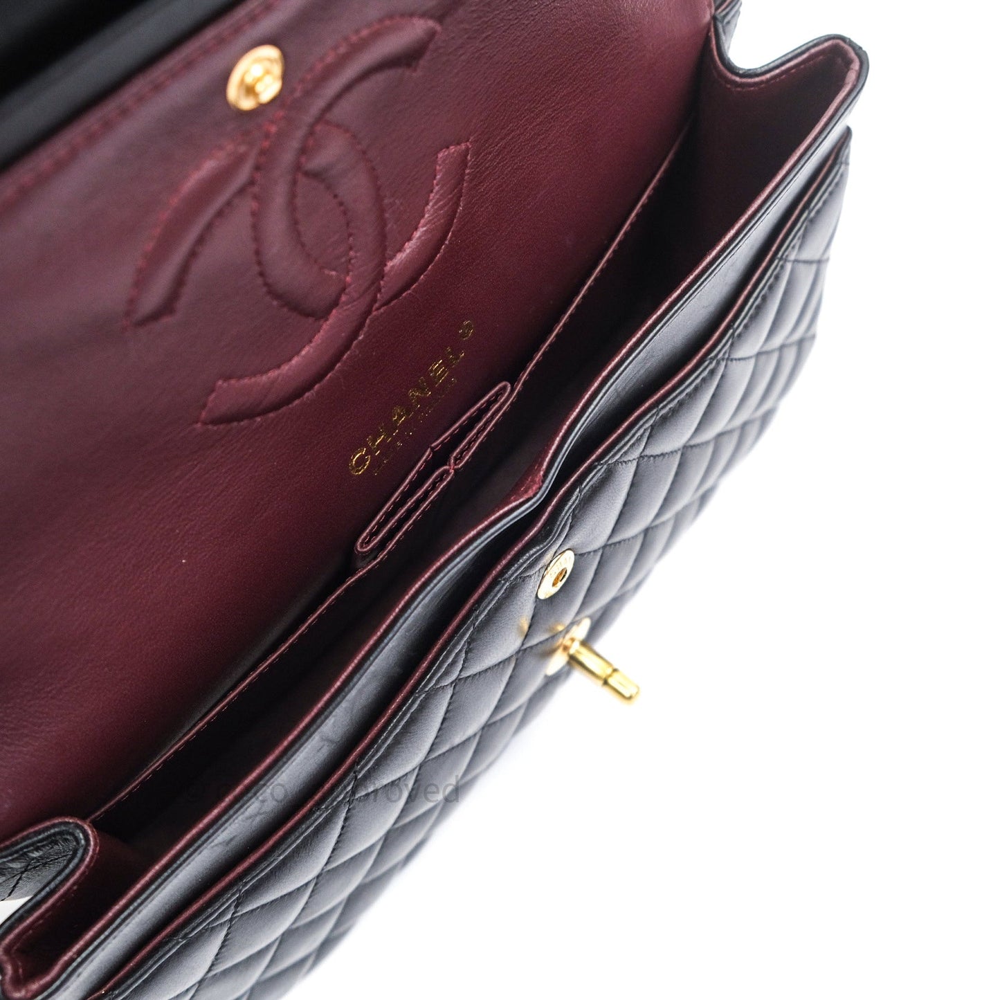 Chanel Classic M/L Black Lambskin Gold Hardware