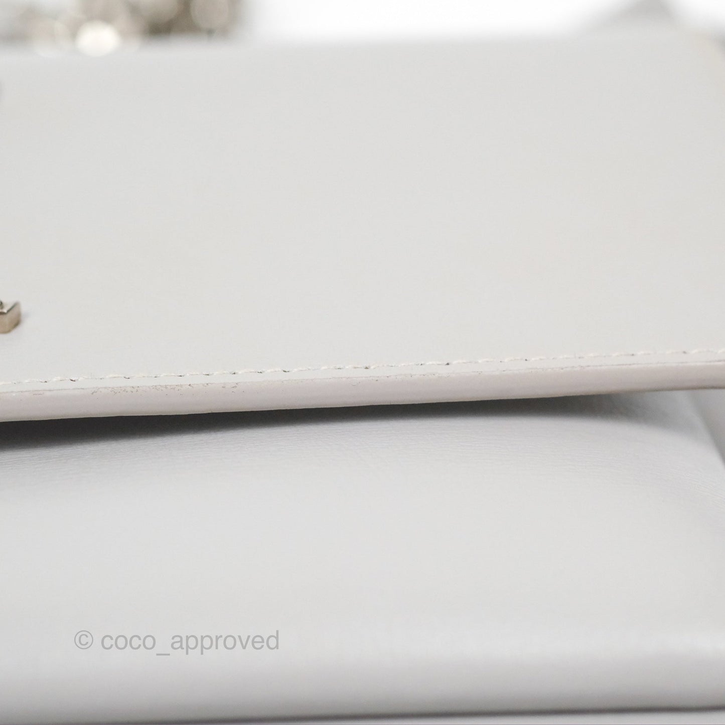 Saint Laurent Sunset Medium Light Grey Calfskin Silver Hardware