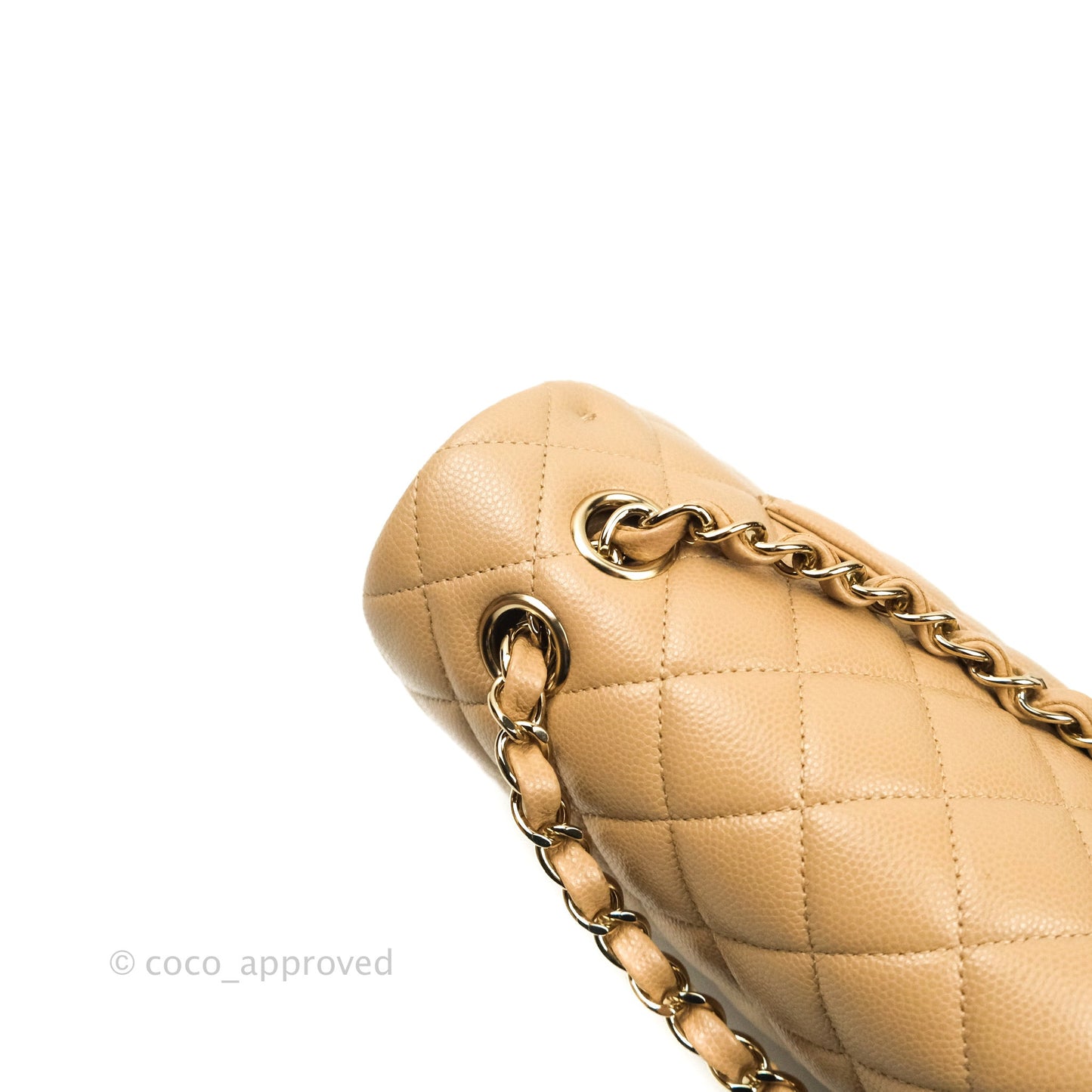 Chanel Classic M/L Medium Double Flap Dark Beige Caviar Gold Hardware 19B