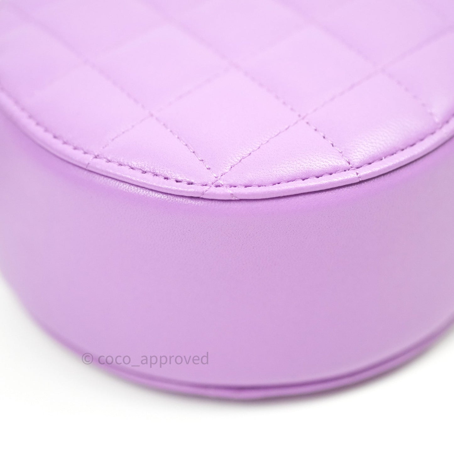 Chanel Round Circle Bag Purple Silver Hardware