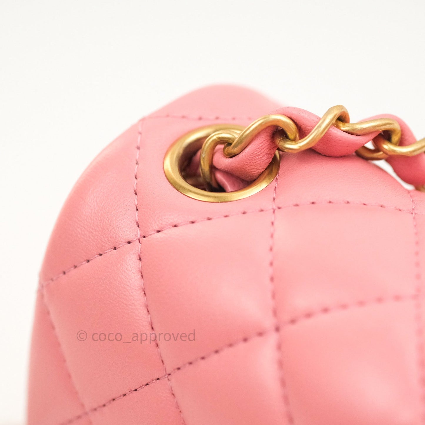 Chanel Mini Square Pink Lambskin Gold Hardware