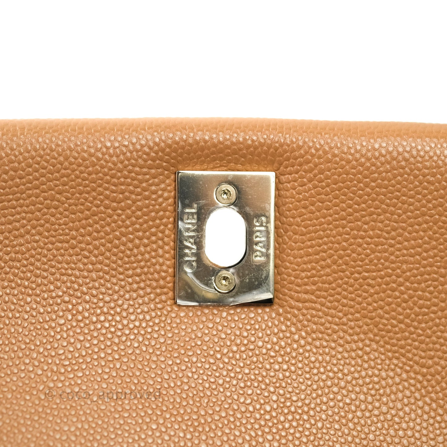 Chanel Mini Coco Handle Quilted Dark Beige Caviar Gold Hardware 21P