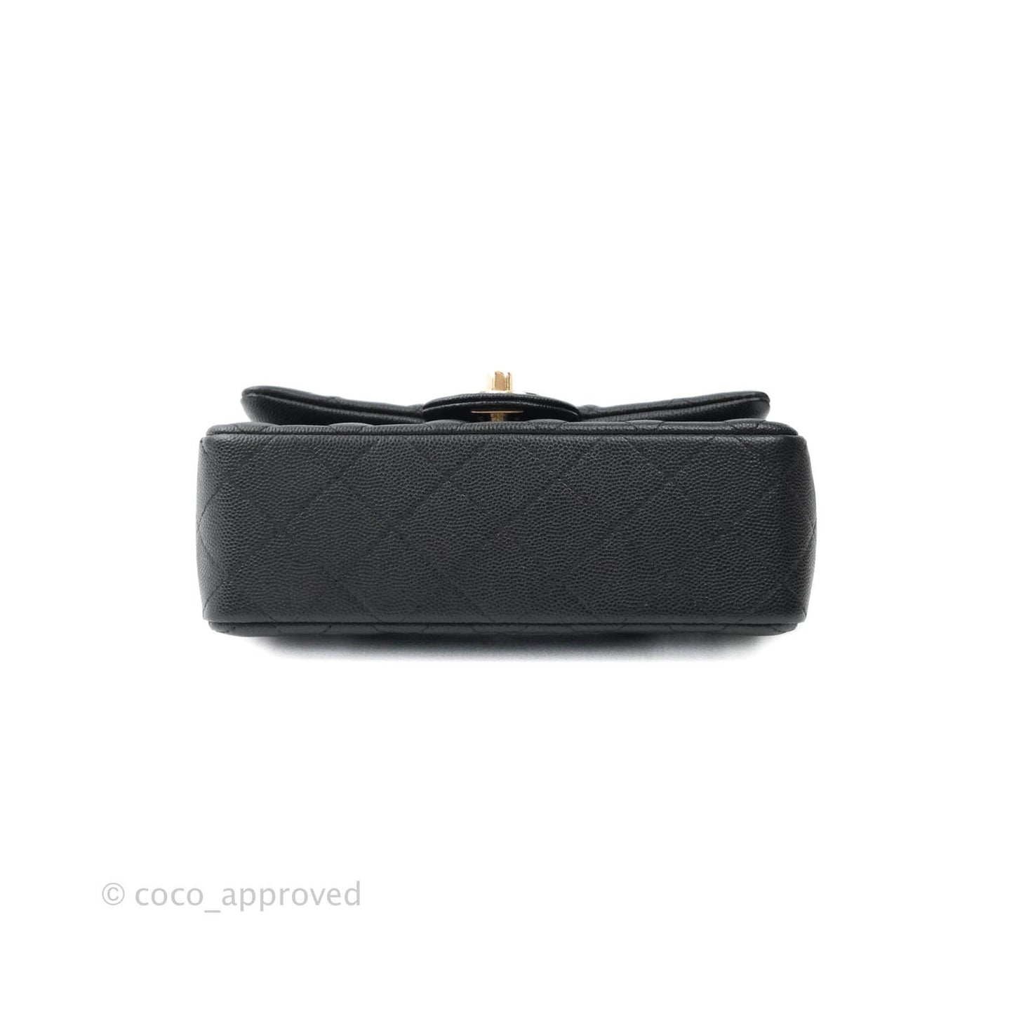 Chanel Quilted Mini Rectangular Black Caviar Gold Hardware