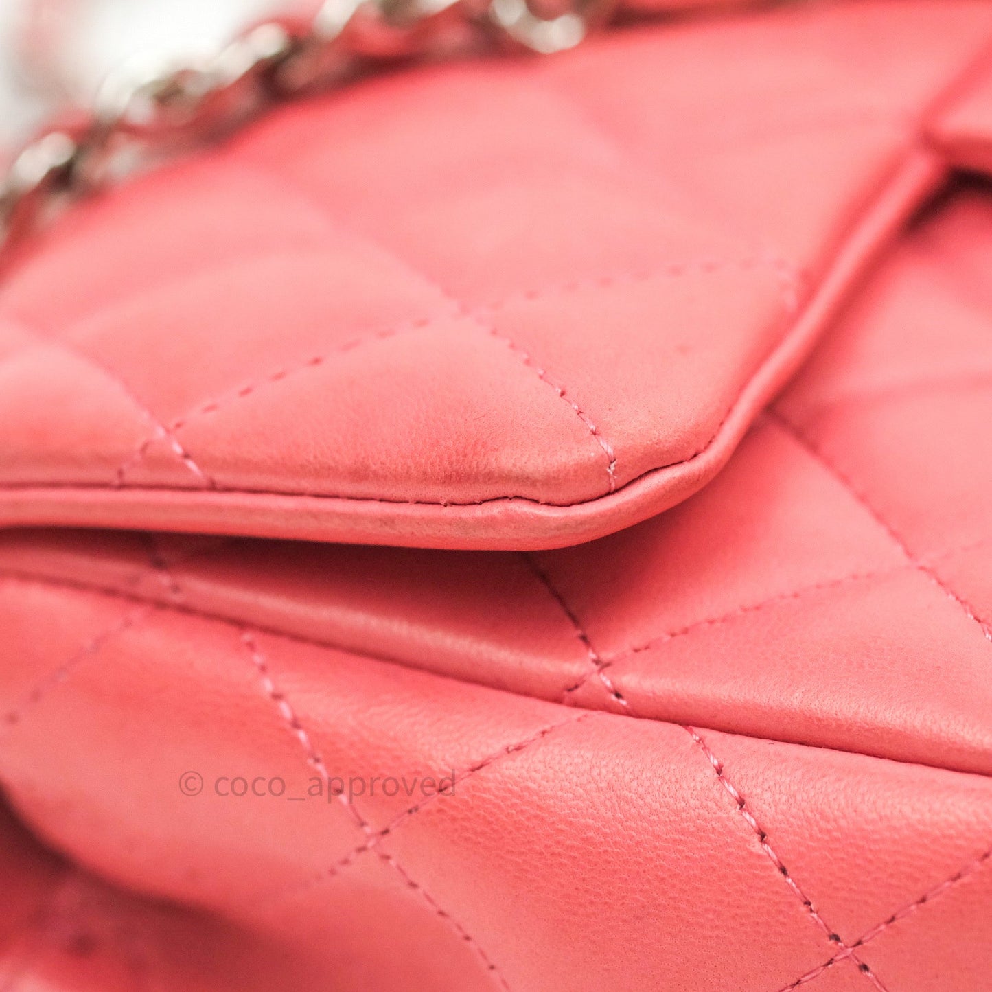 Chanel Quilted Mini Rectangular Pink Lambskin Silver Hardware