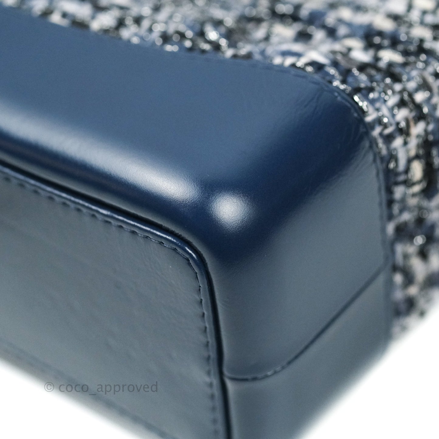 Chanel Gabrielle Small Backpack Navy Tweed Aged Calfskin